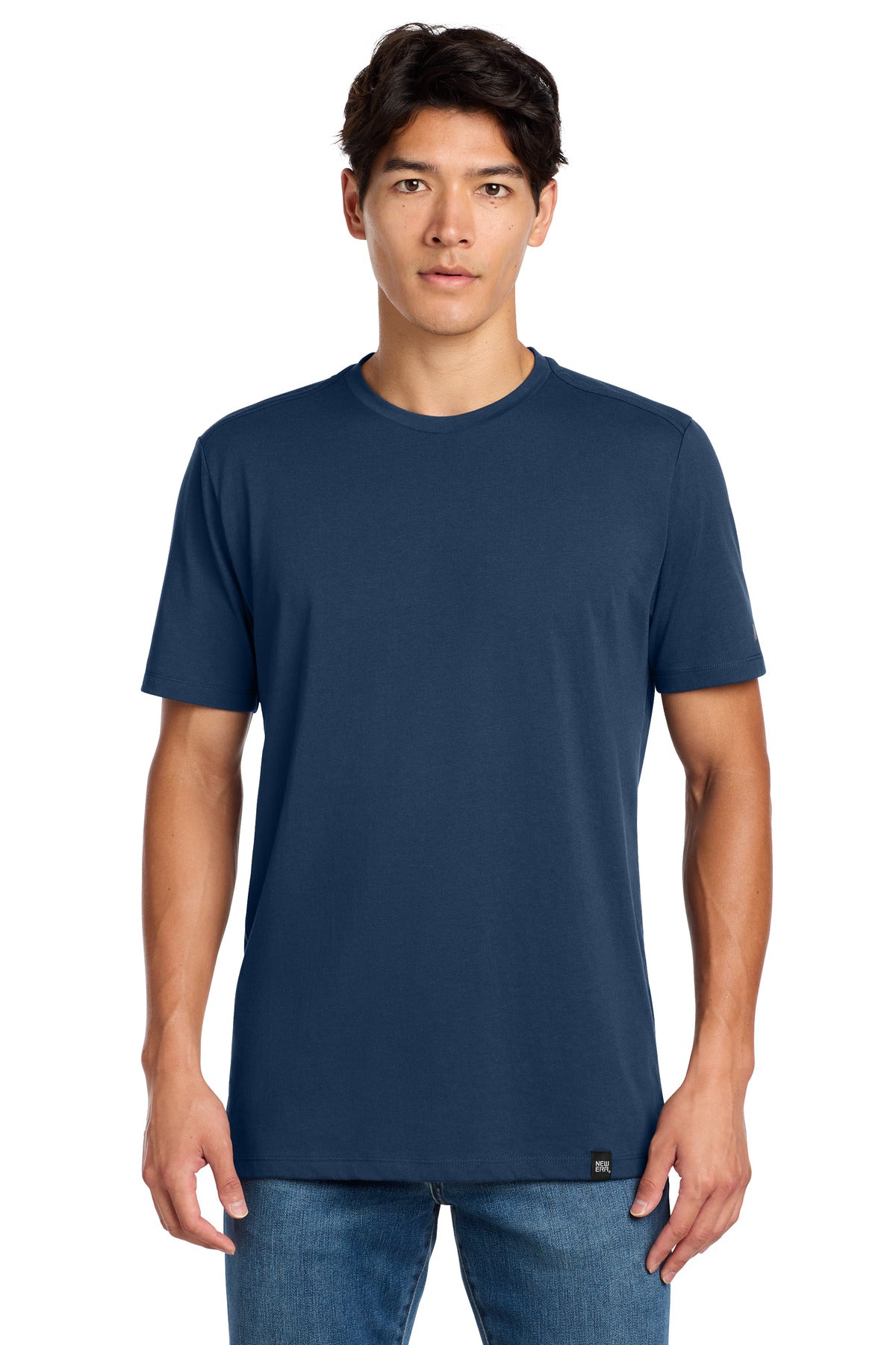 New Era Heritage Blend Crew Tee. NEA100 - Dark Royal - front
