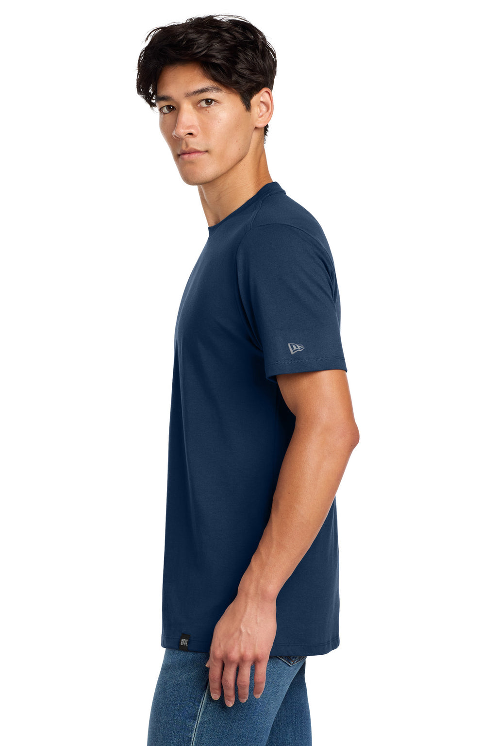 New Era Heritage Blend Crew Tee. NEA100 - Dark Royal - side