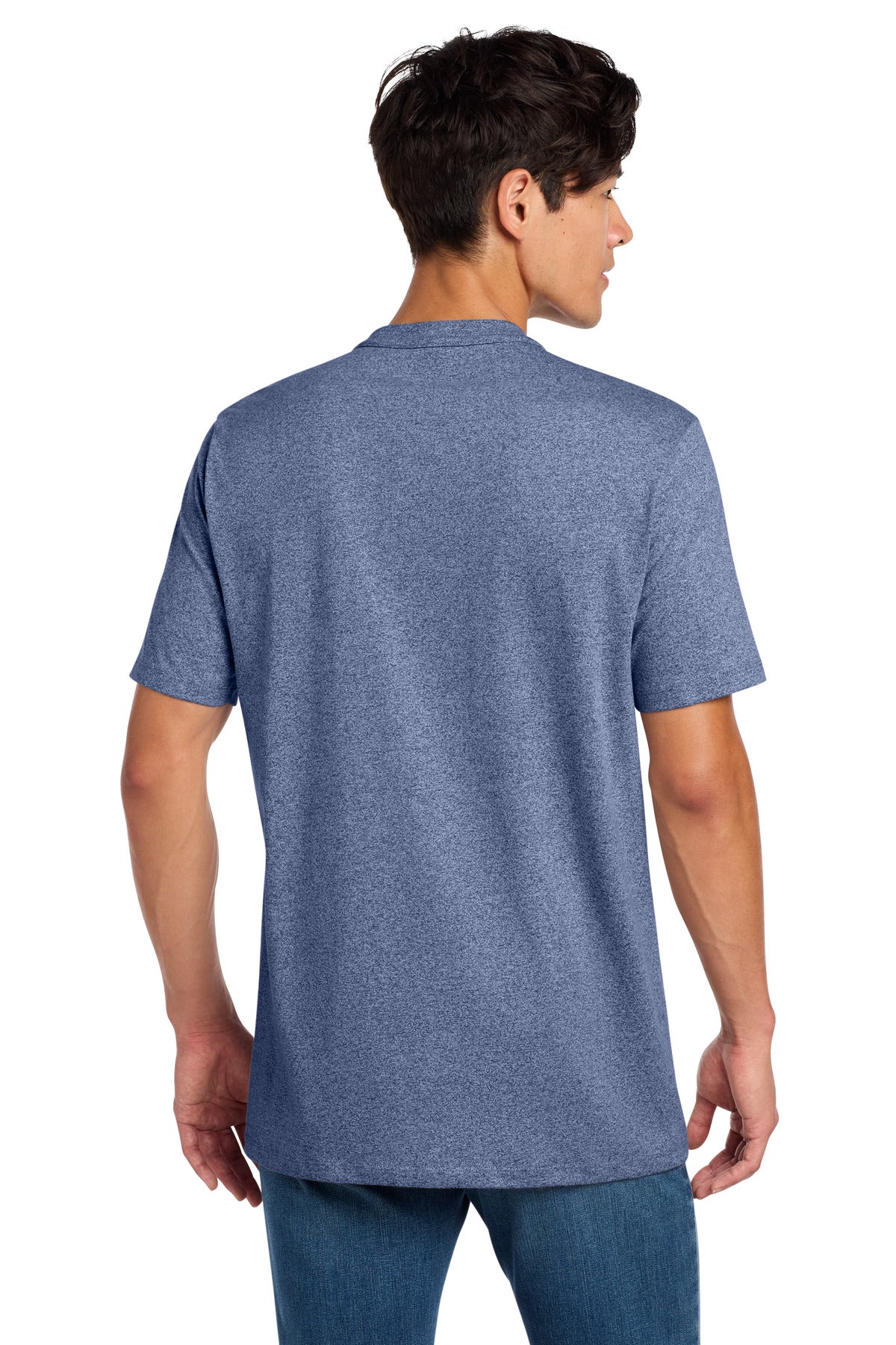 New Era Heritage Blend Crew Tee. NEA100 - Dark Royal Twist - back