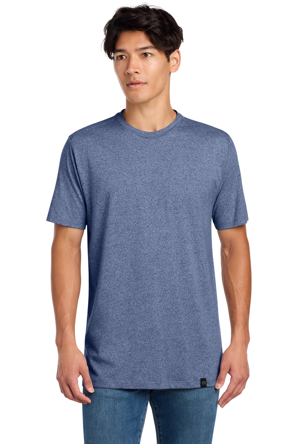 New Era Heritage Blend Crew Tee. NEA100 - Dark Royal Twist - front