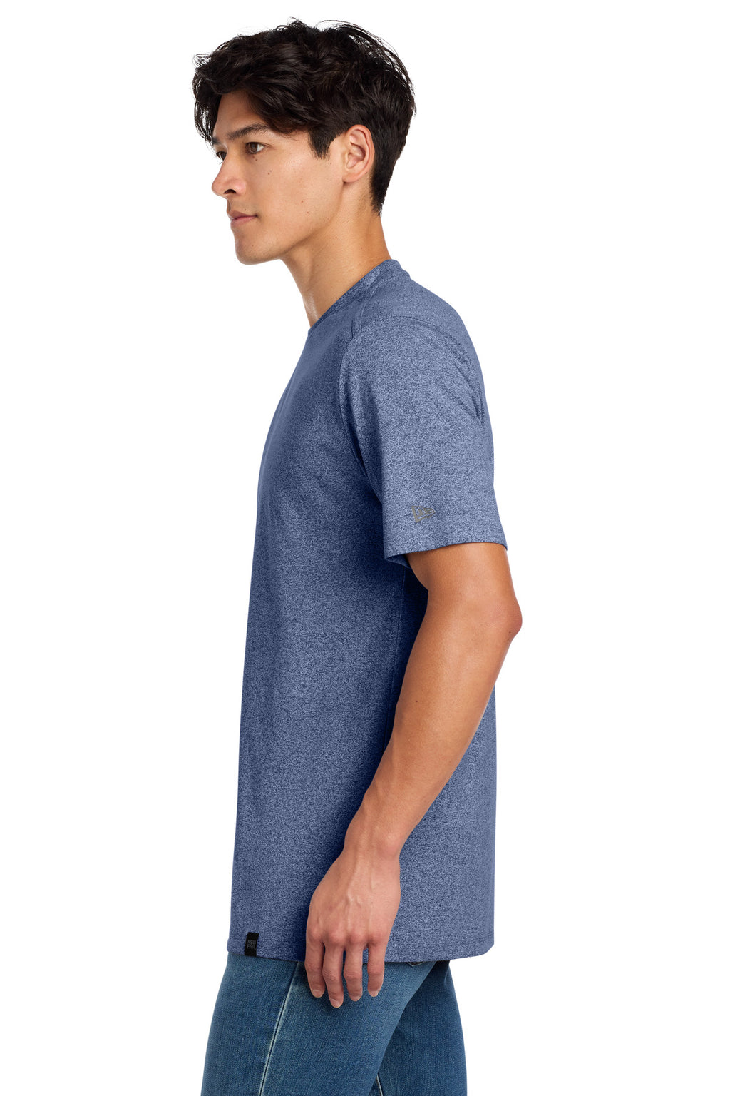 New Era Heritage Blend Crew Tee. NEA100 - Dark Royal Twist - side