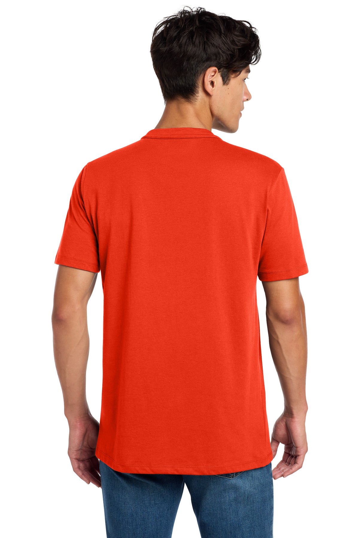 New Era Heritage Blend Crew Tee. NEA100 - Deep Orange - back