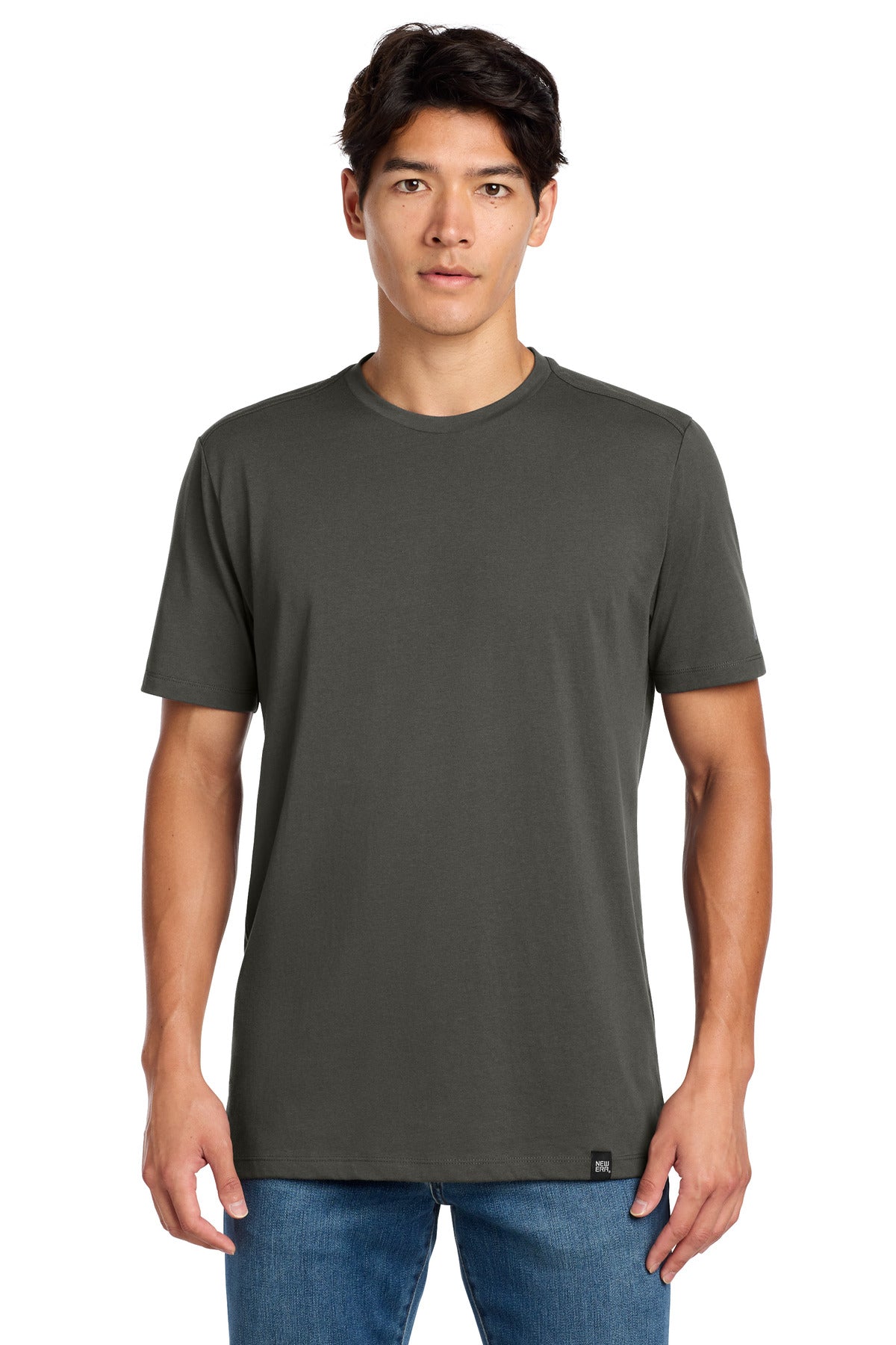 New Era Heritage Blend Crew Tee. NEA100 - Graphite - front