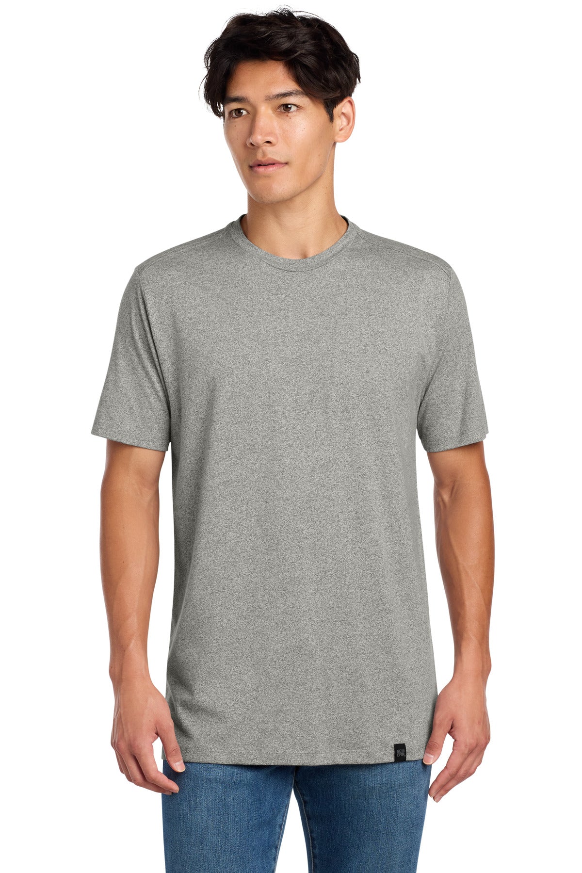 New Era Heritage Blend Crew Tee. NEA100 - Light Graphite Twist - front