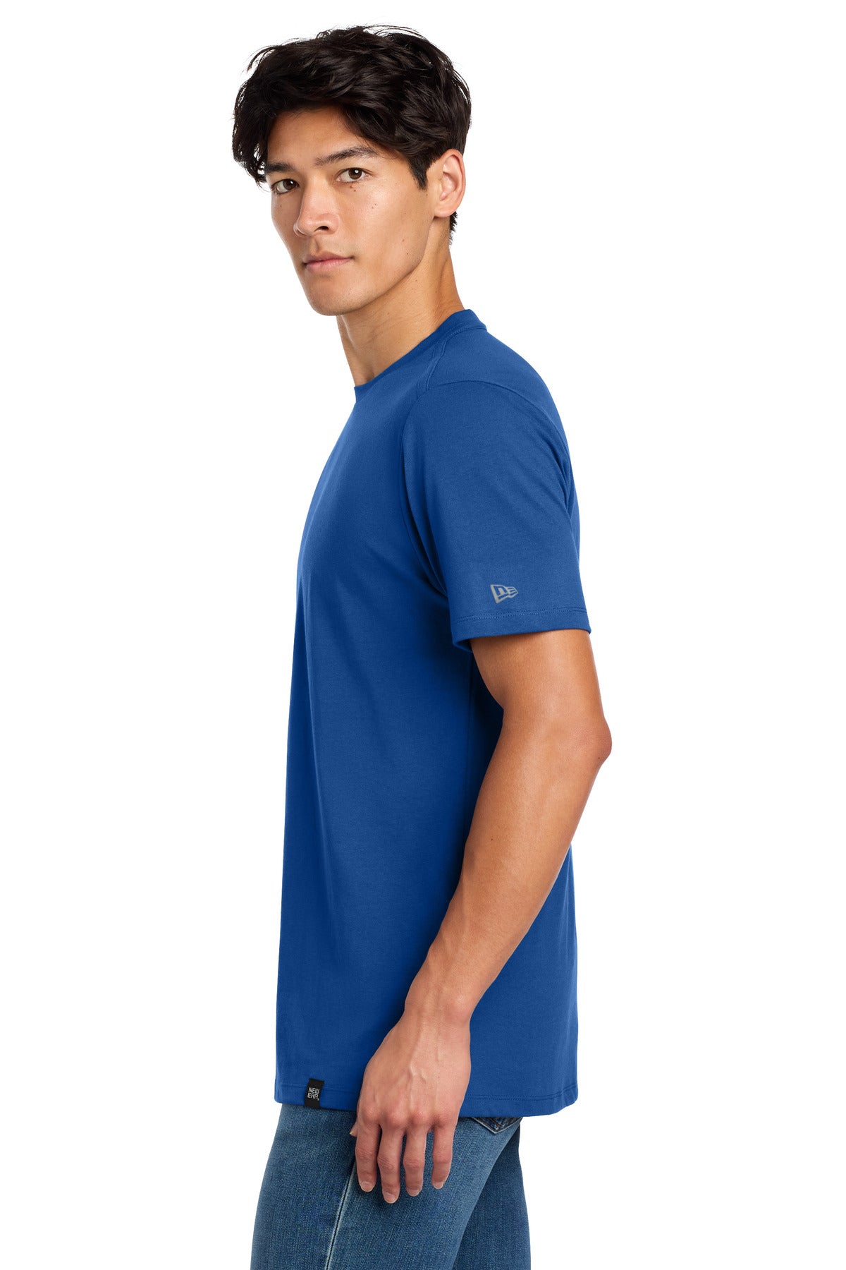 New Era Heritage Blend Crew Tee. NEA100 - Royal - side