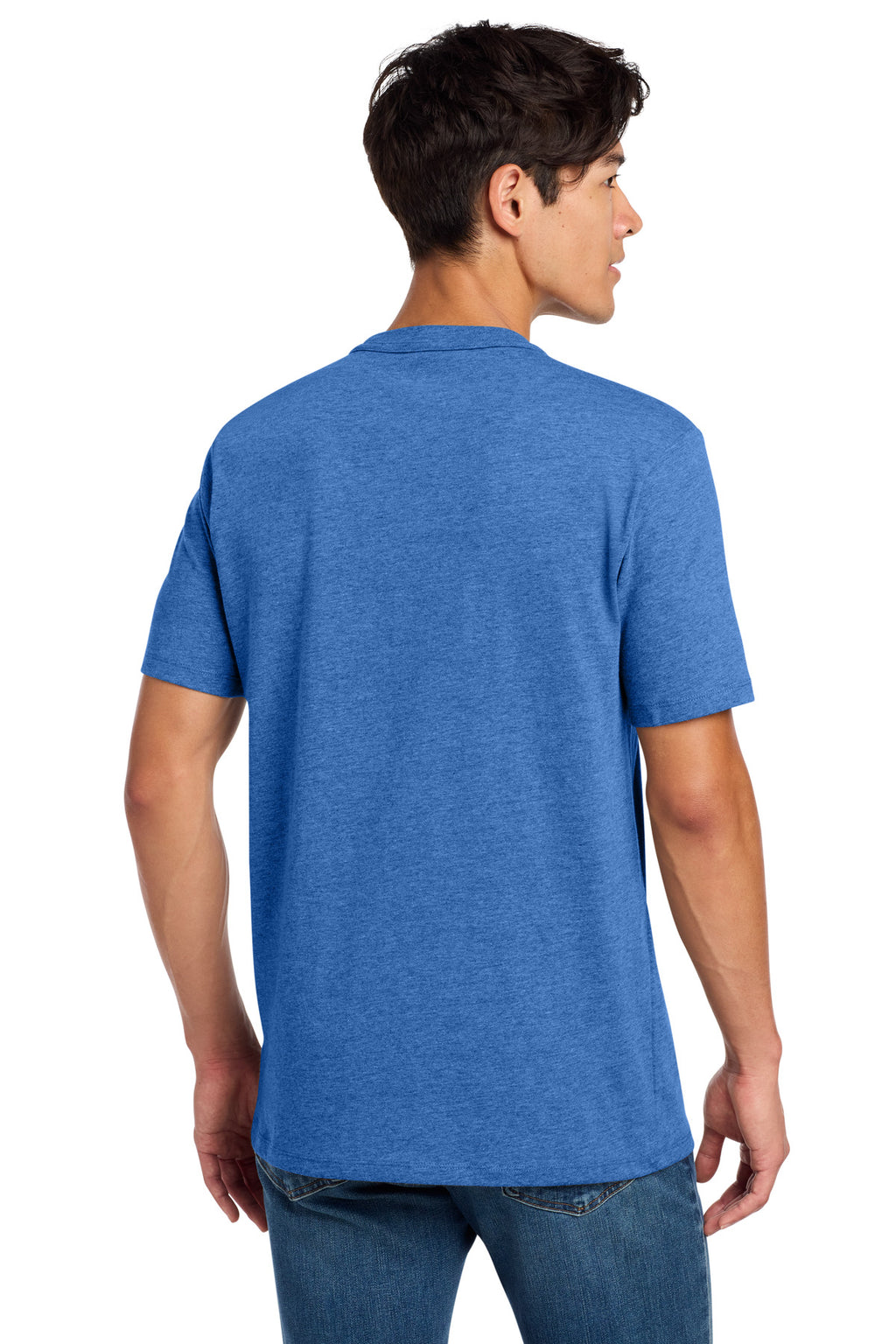 New Era Heritage Blend Crew Tee. NEA100 - Royal Heather - back