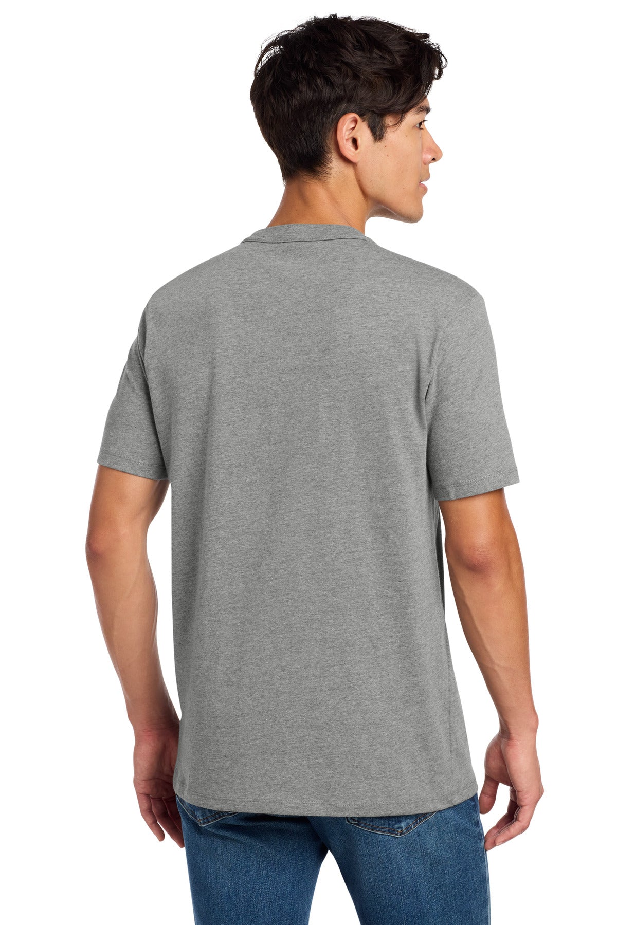 New Era Heritage Blend Crew Tee. NEA100 - Shadow Grey Heather - back