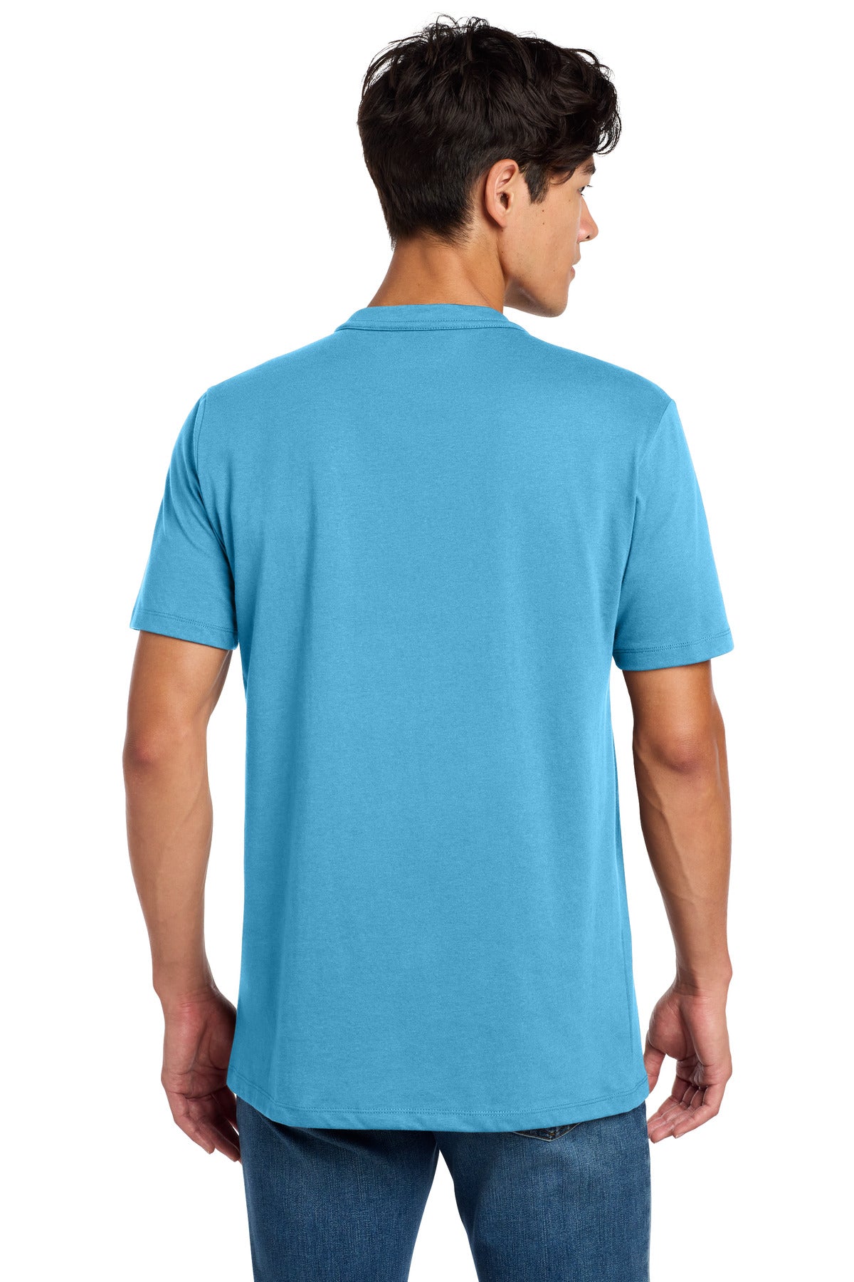 New Era Heritage Blend Crew Tee. NEA100 - Sky Blue - back