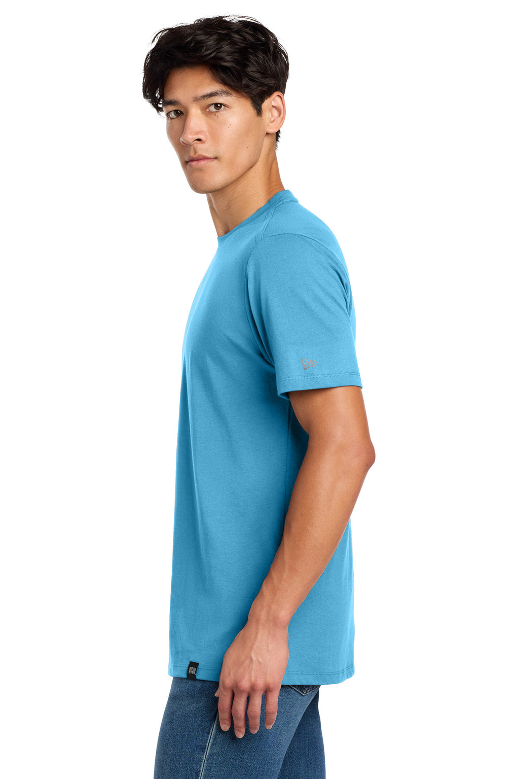 New Era Heritage Blend Crew Tee. NEA100 - Sky Blue - side