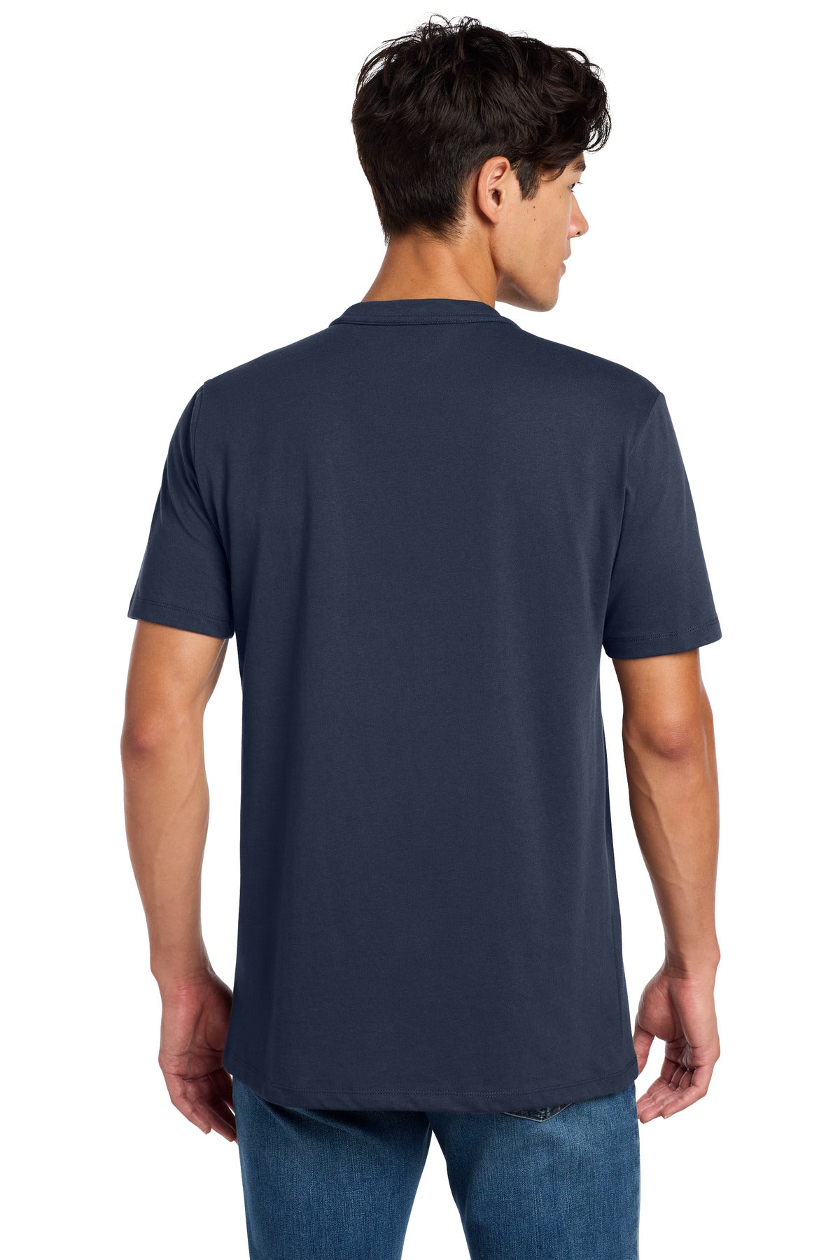 New Era Heritage Blend Crew Tee. NEA100 - True Navy - back