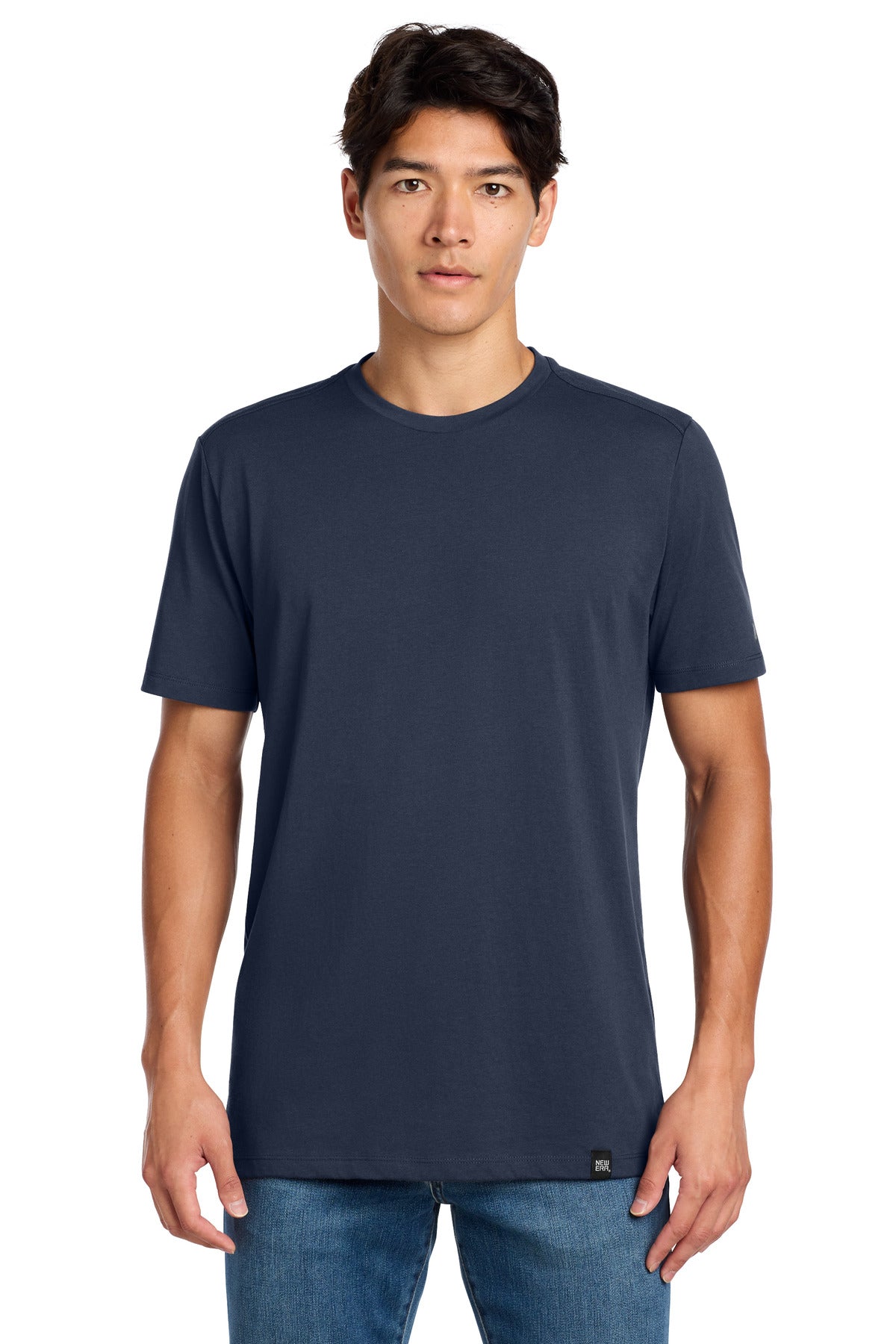 New Era Heritage Blend Crew Tee. NEA100 - True Navy - front
