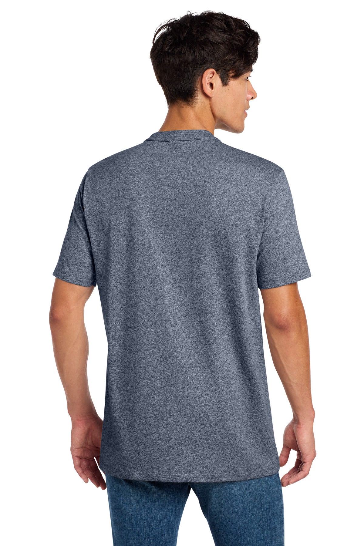 New Era Heritage Blend Crew Tee. NEA100 - True Navy Twist - back