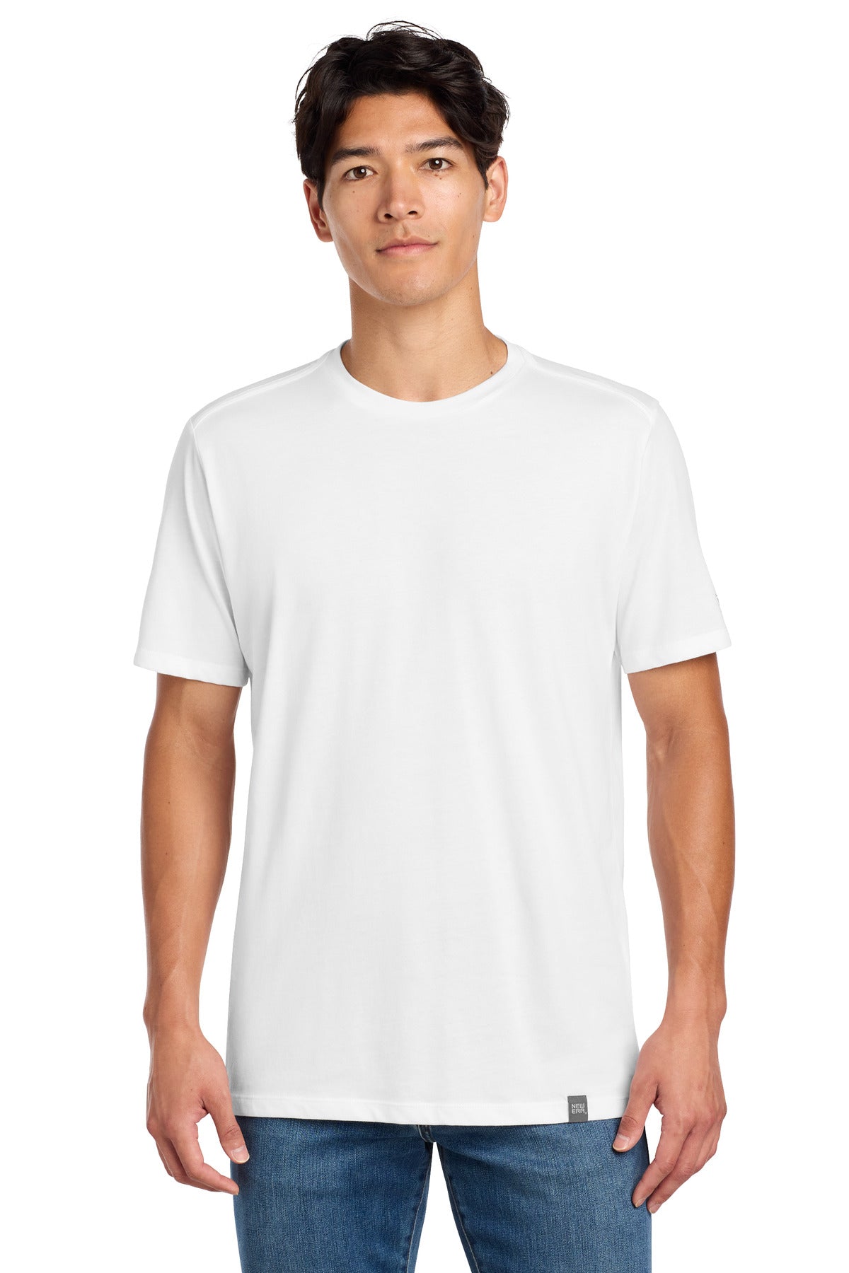 New Era Heritage Blend Crew Tee. NEA100 - White - front