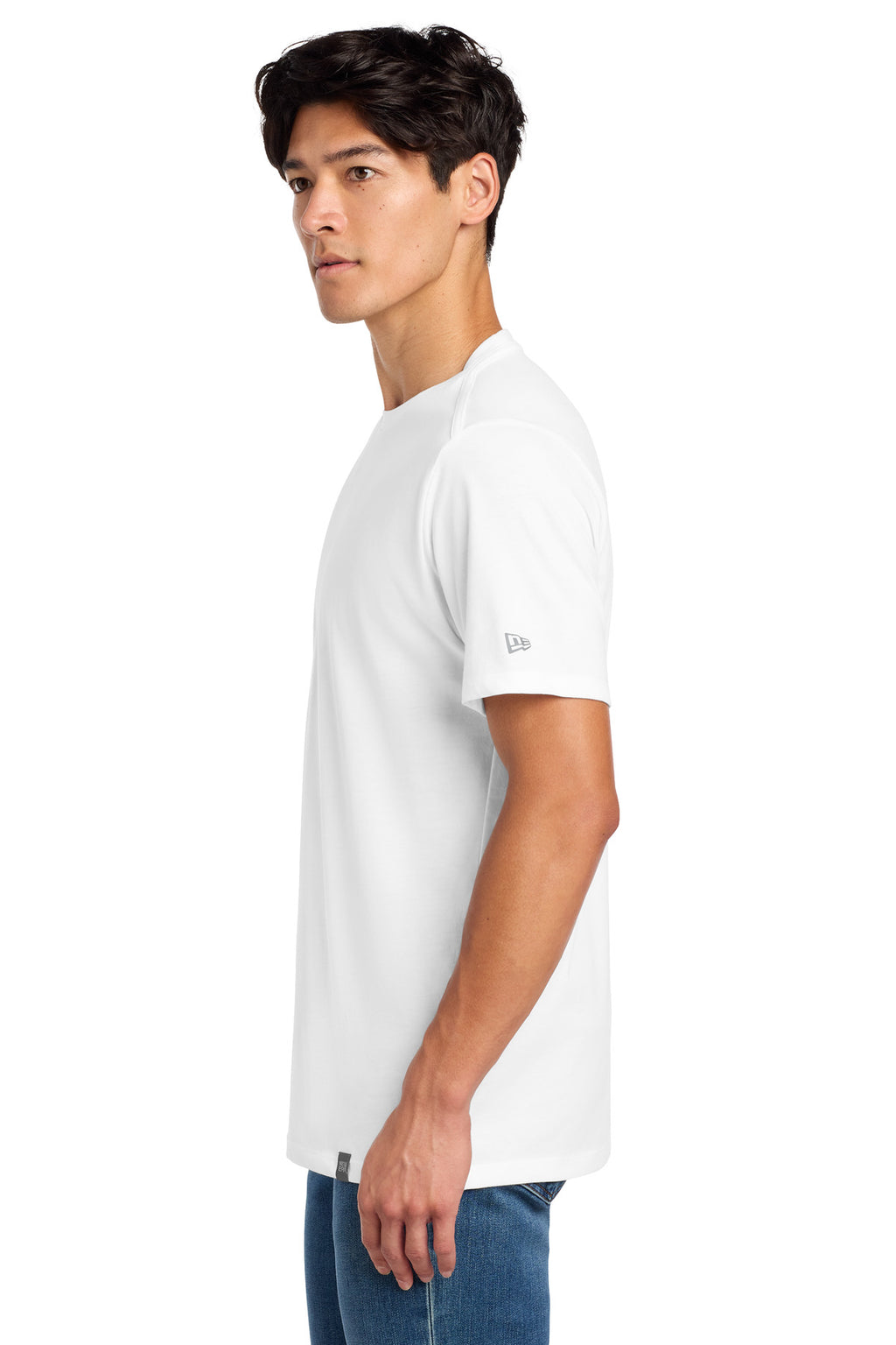 New Era Heritage Blend Crew Tee. NEA100 - White - side