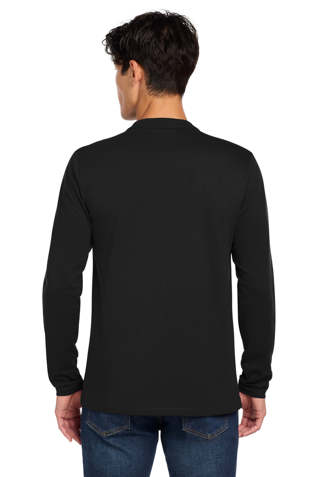 New Era Heritage Blend Long Sleeve Crew Tee. NEA102 - Black - back