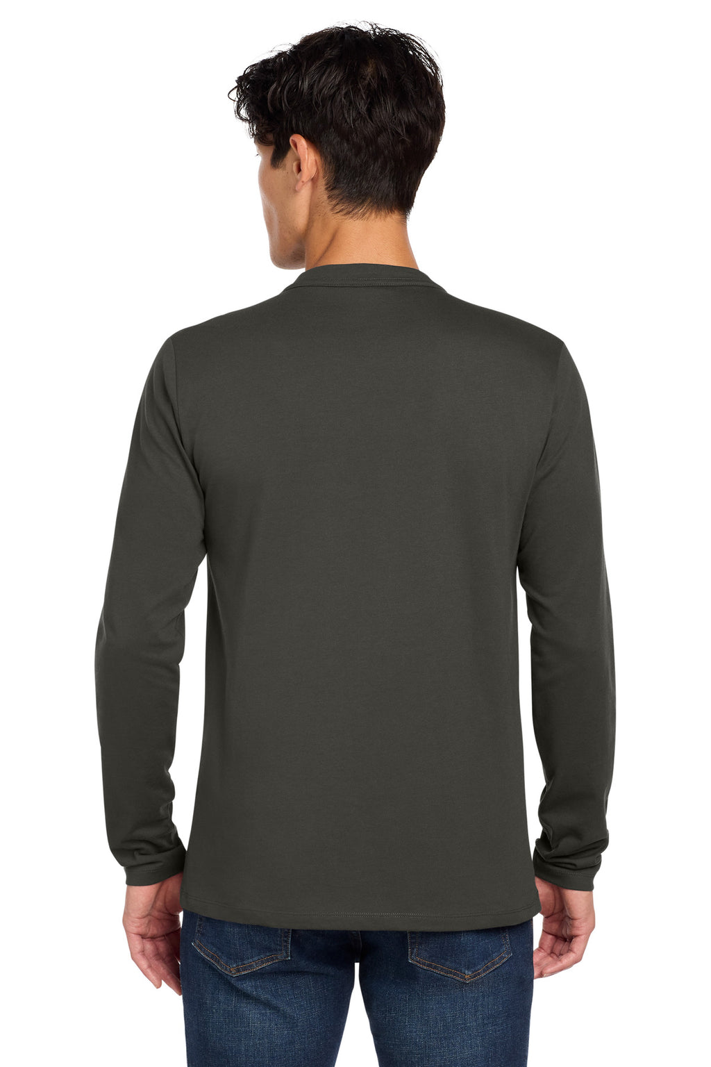 New Era Heritage Blend Long Sleeve Crew Tee. NEA102 - Graphite - back