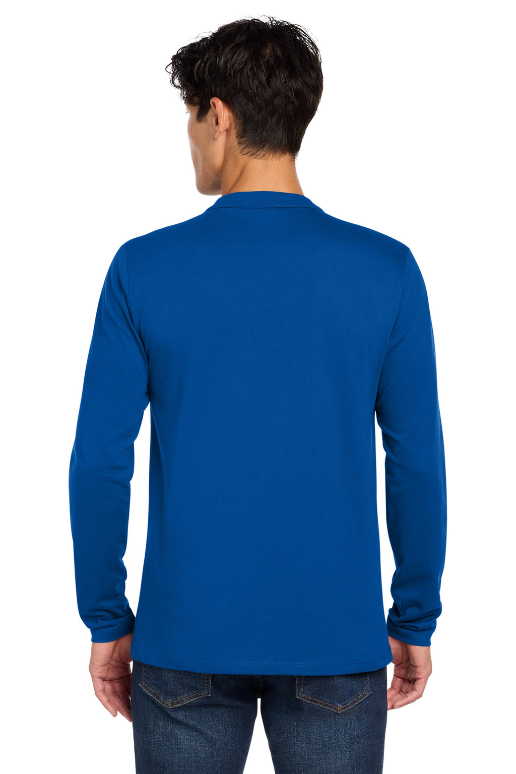 New Era Heritage Blend Long Sleeve Crew Tee. NEA102 - Royal - back