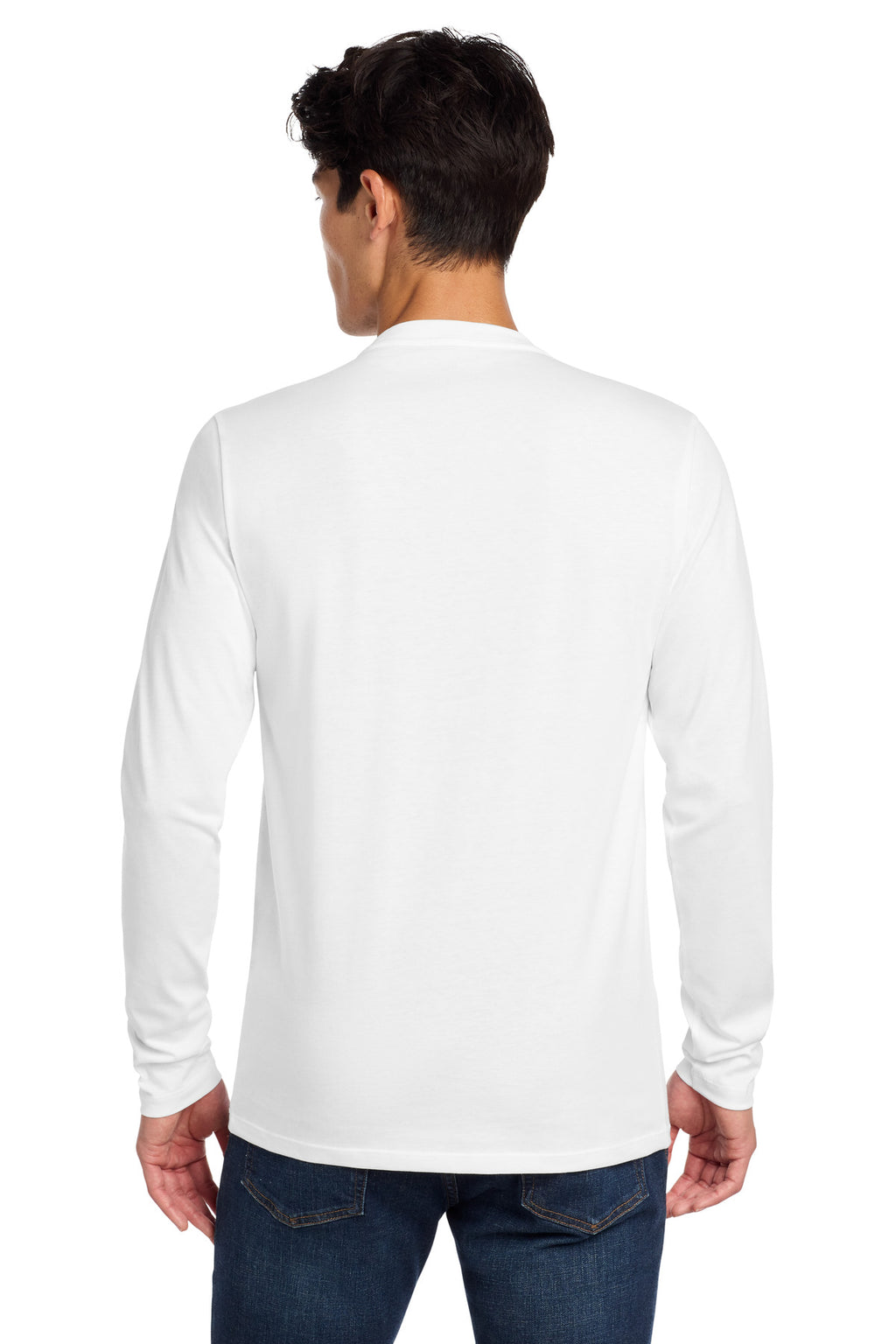 New Era Heritage Blend Long Sleeve Crew Tee. NEA102 - White - back