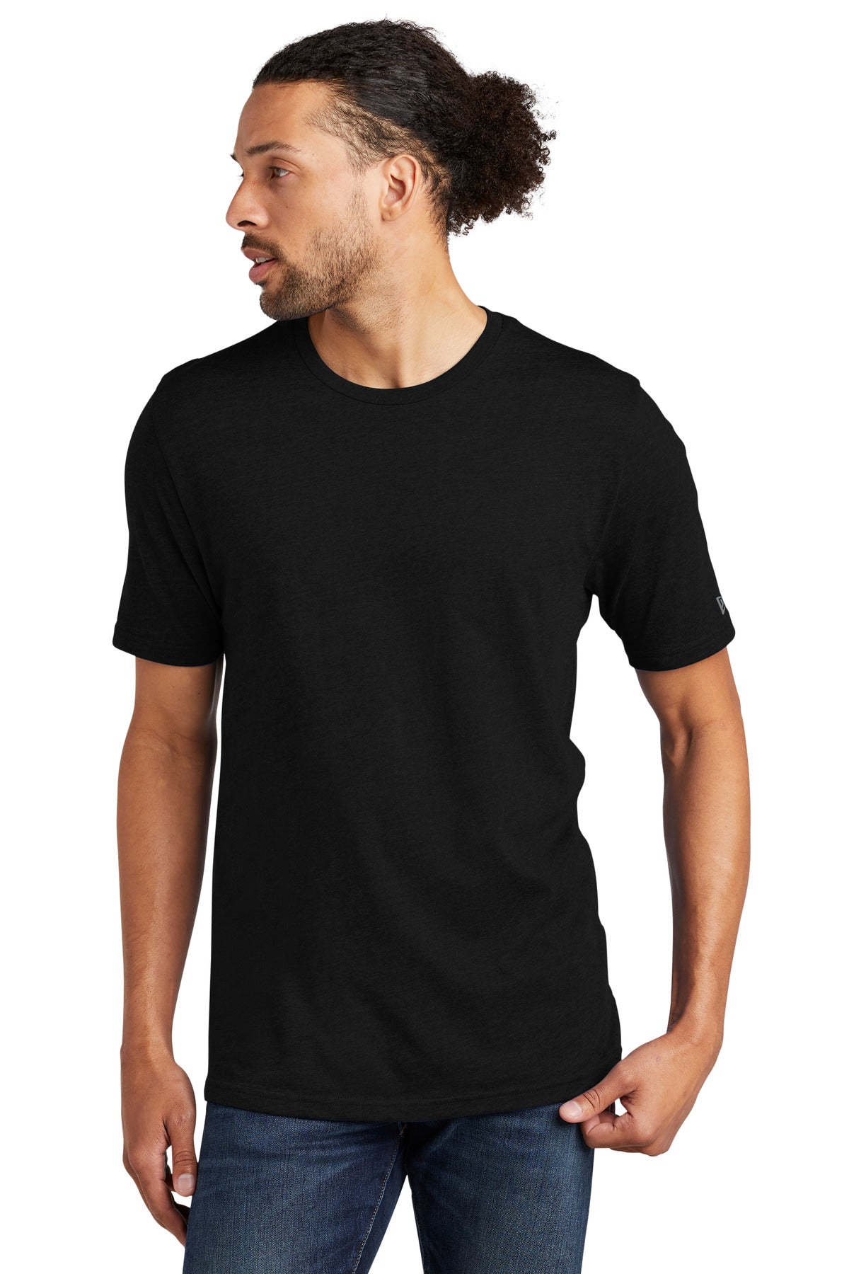 New Era Tri-Blend Tee NEA135 - Black Solid - front