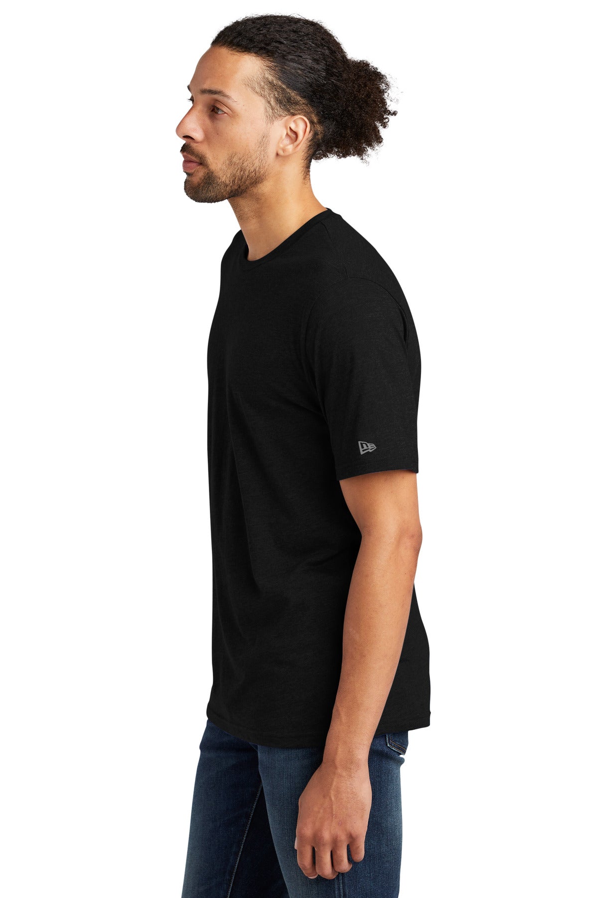 New Era Tri-Blend Tee NEA135 - Black Solid - side