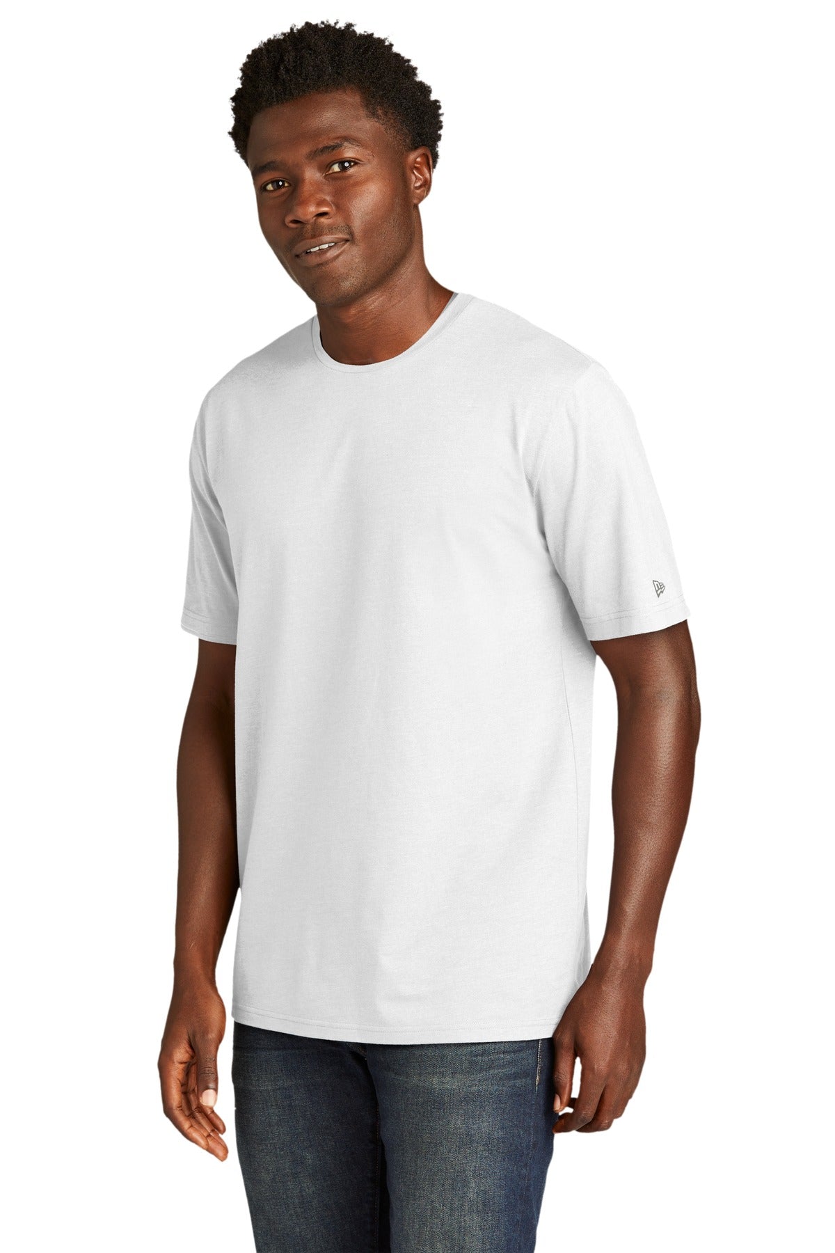 New Era Tri-Blend Tee NEA135 - Fan White Solid - three_q