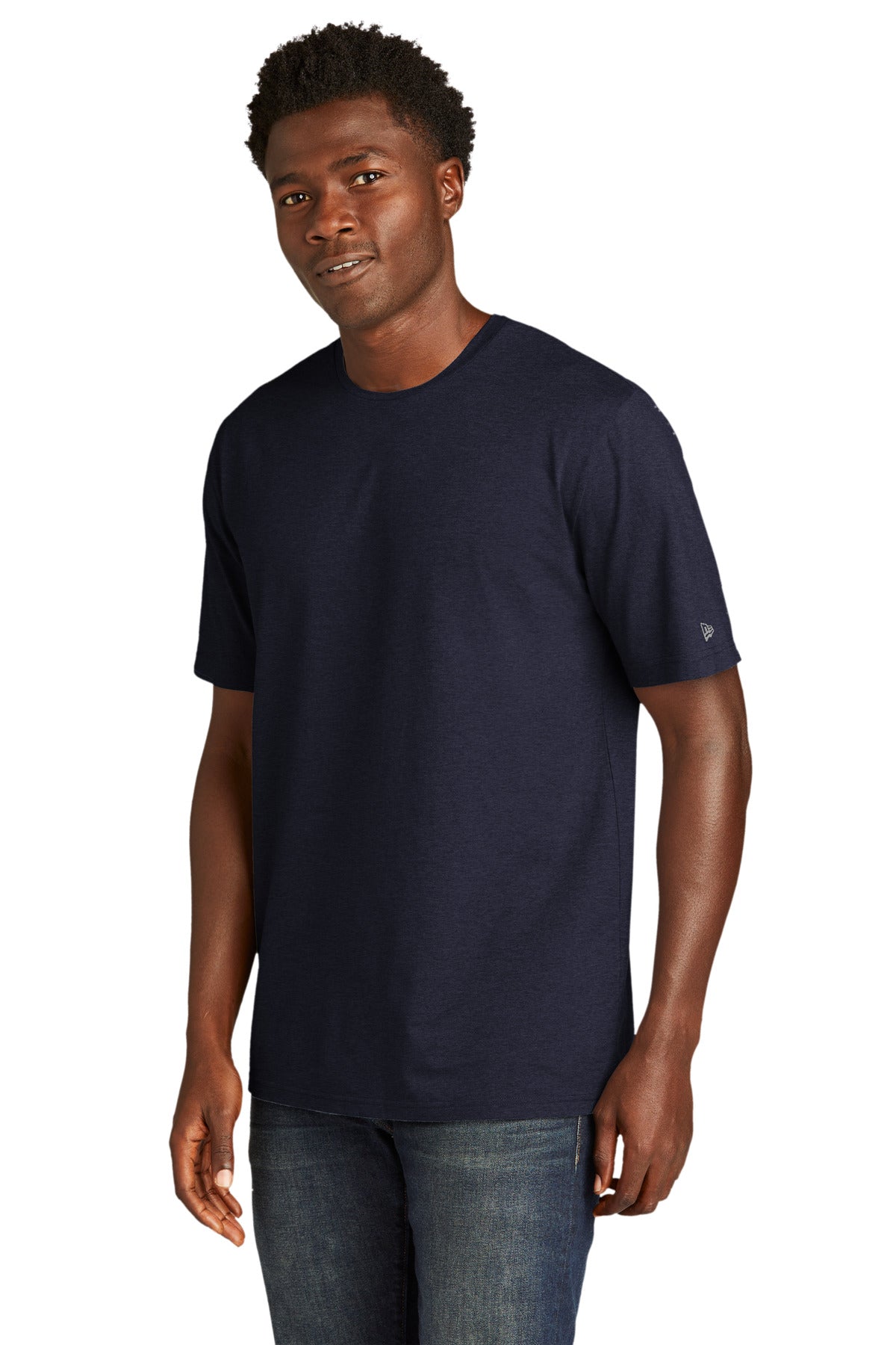 New Era Tri-Blend Tee NEA135 - True Navy - three_q