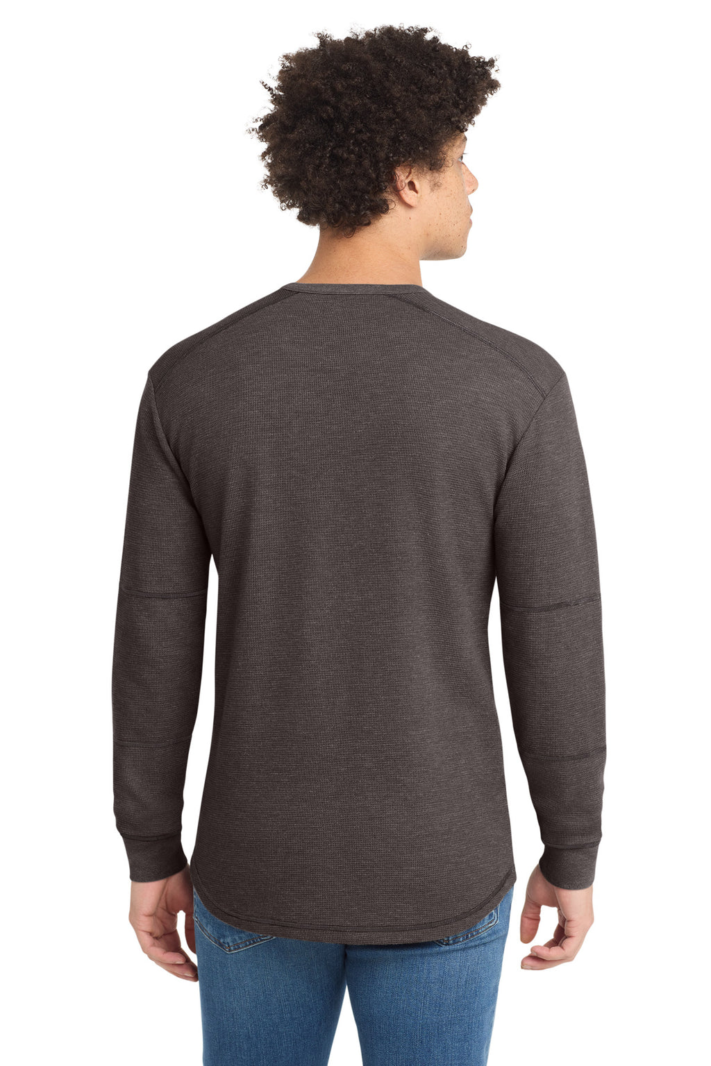 New Era Thermal Long Sleeve NEA140 - Black Heather - back