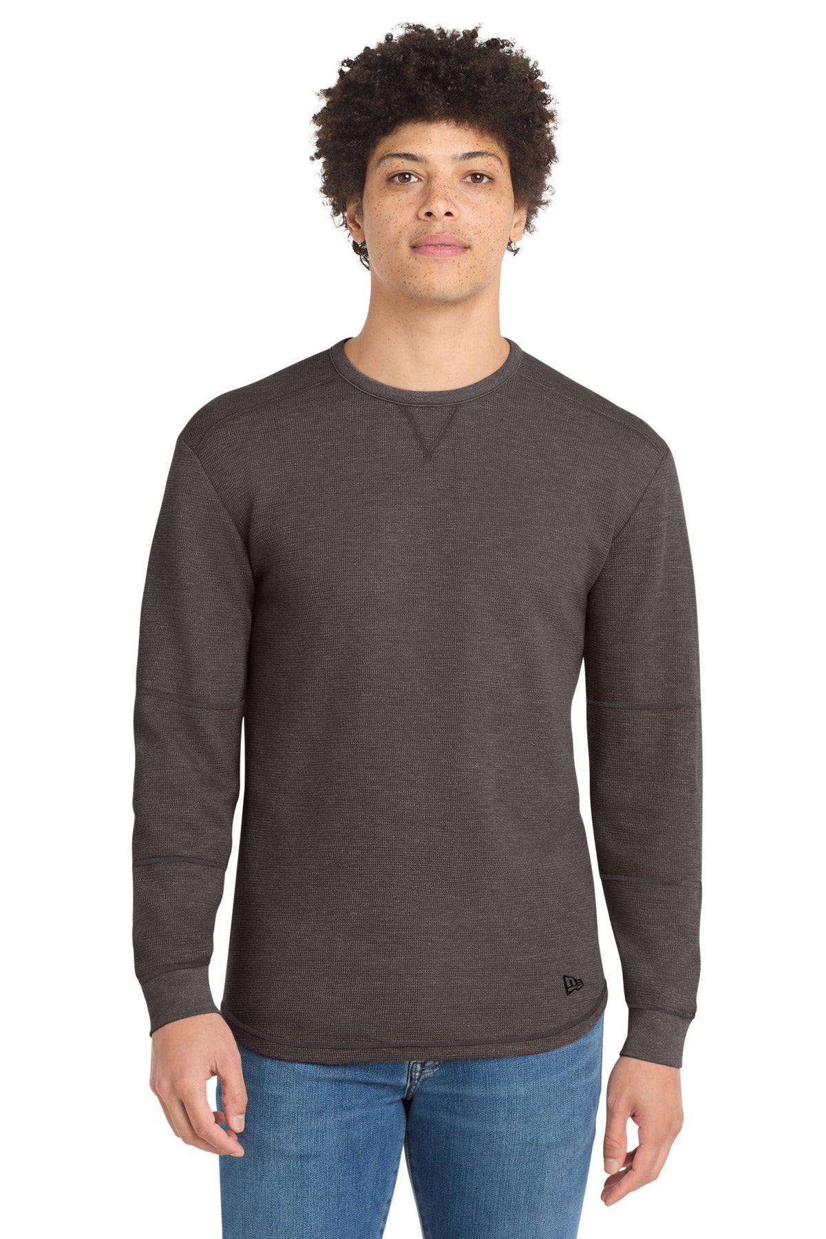 New Era Thermal Long Sleeve NEA140 - Black Heather - front