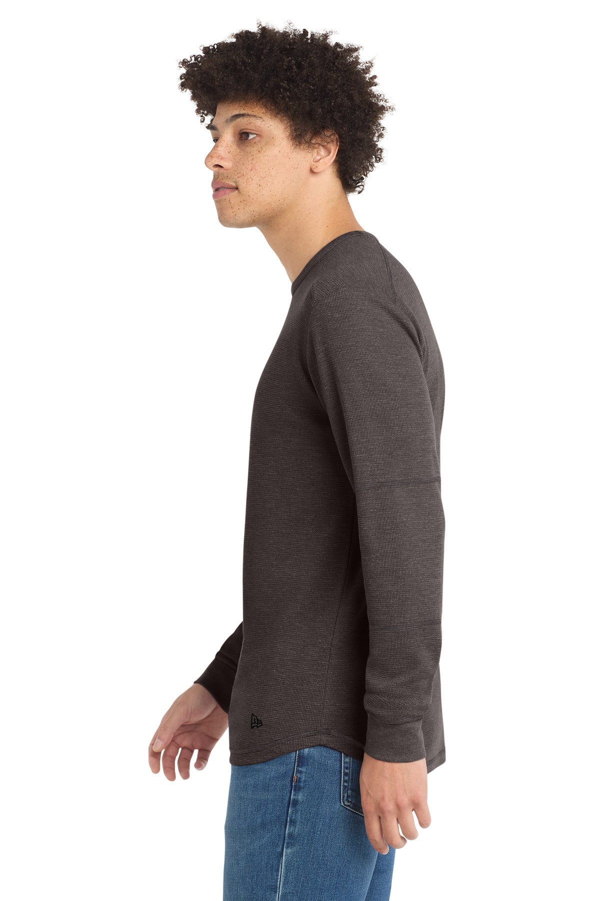 New Era Thermal Long Sleeve NEA140 - Black Heather - side