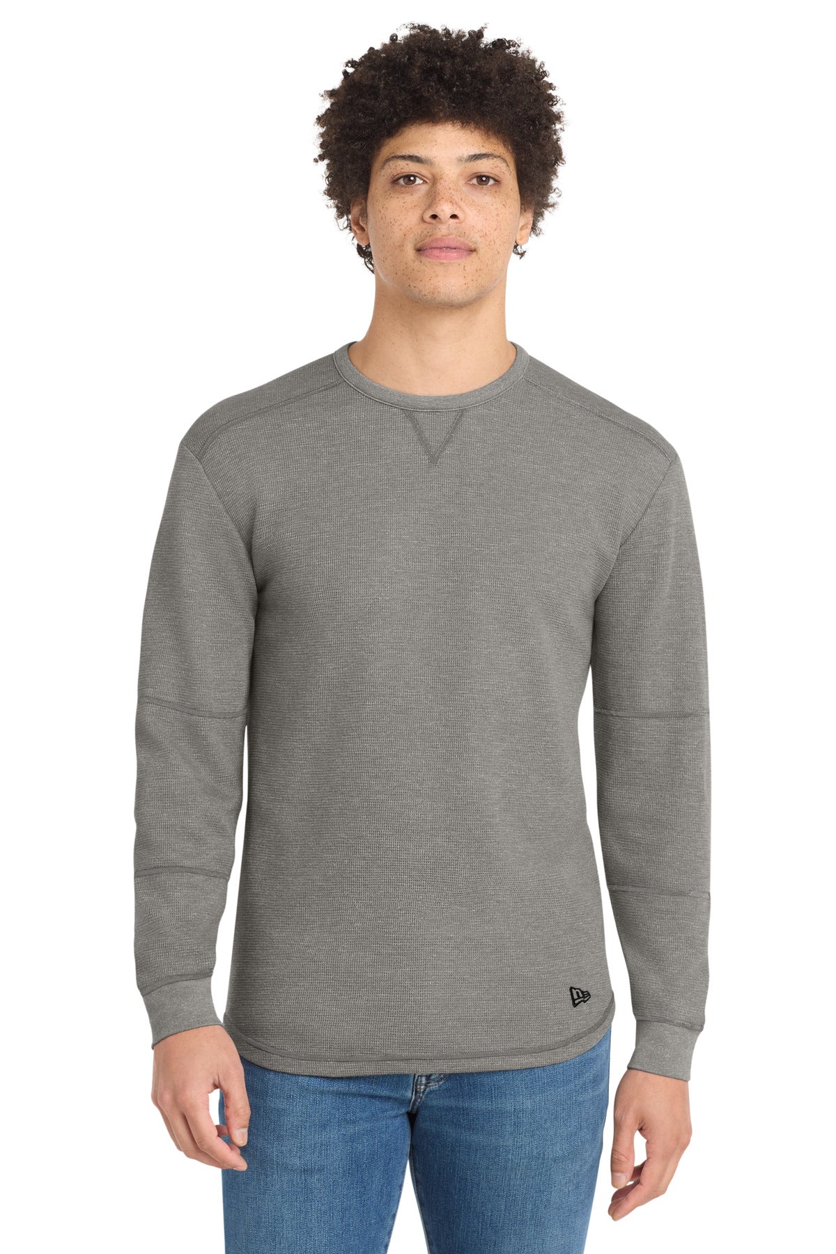 New Era Thermal Long Sleeve NEA140 - Shadow Grey Heather - front
