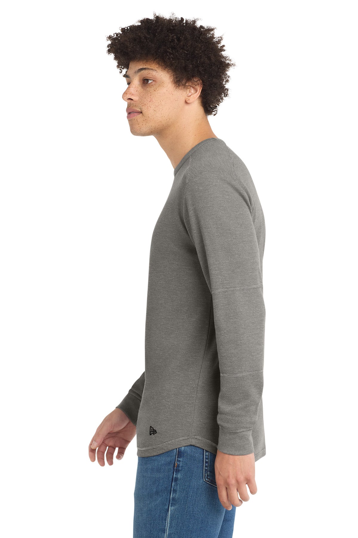 New Era Thermal Long Sleeve NEA140 - Shadow Grey Heather - side