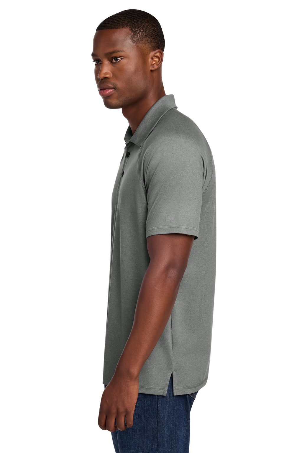 New Era Power Polo NEA225 - Shadow Grey Heather - side