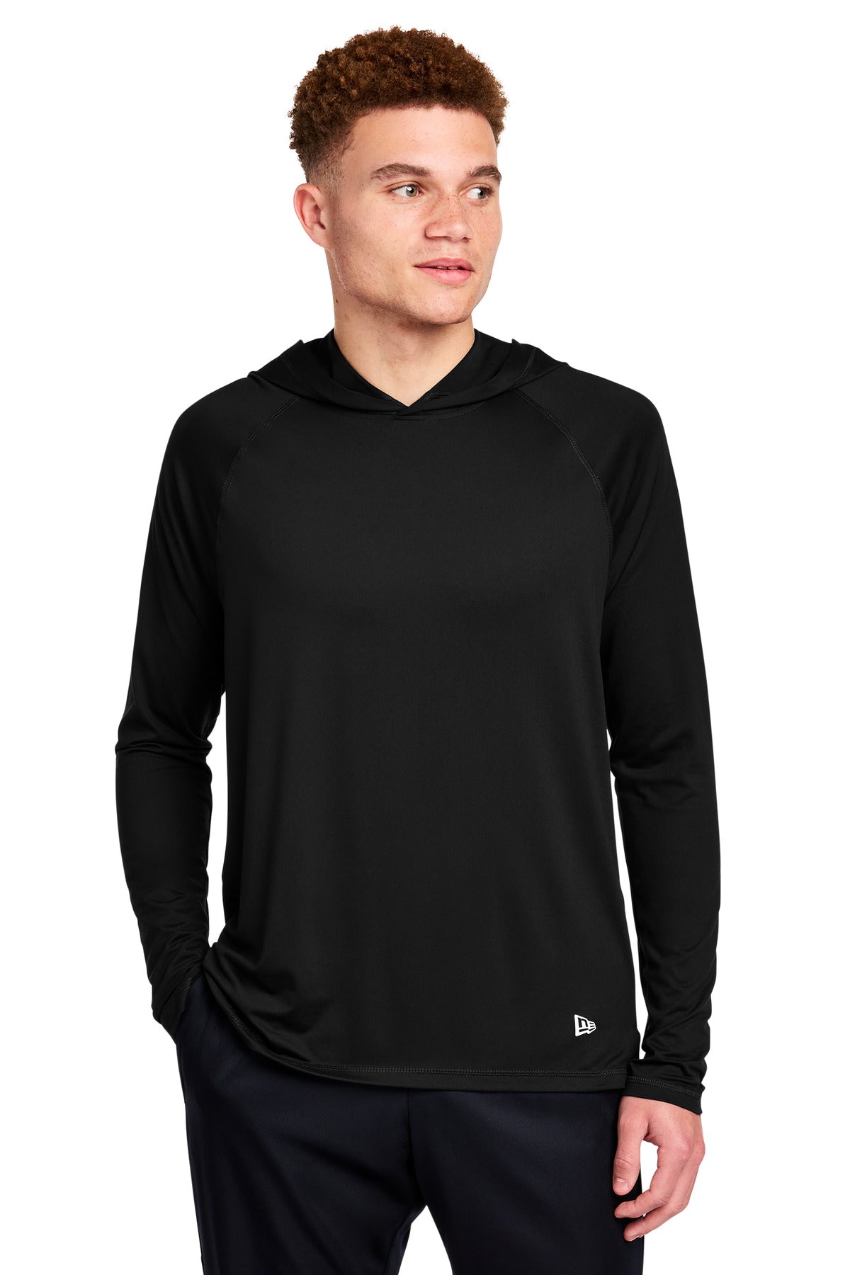 New Era Power Long Sleeve Hoodie NEA229 - Black - front