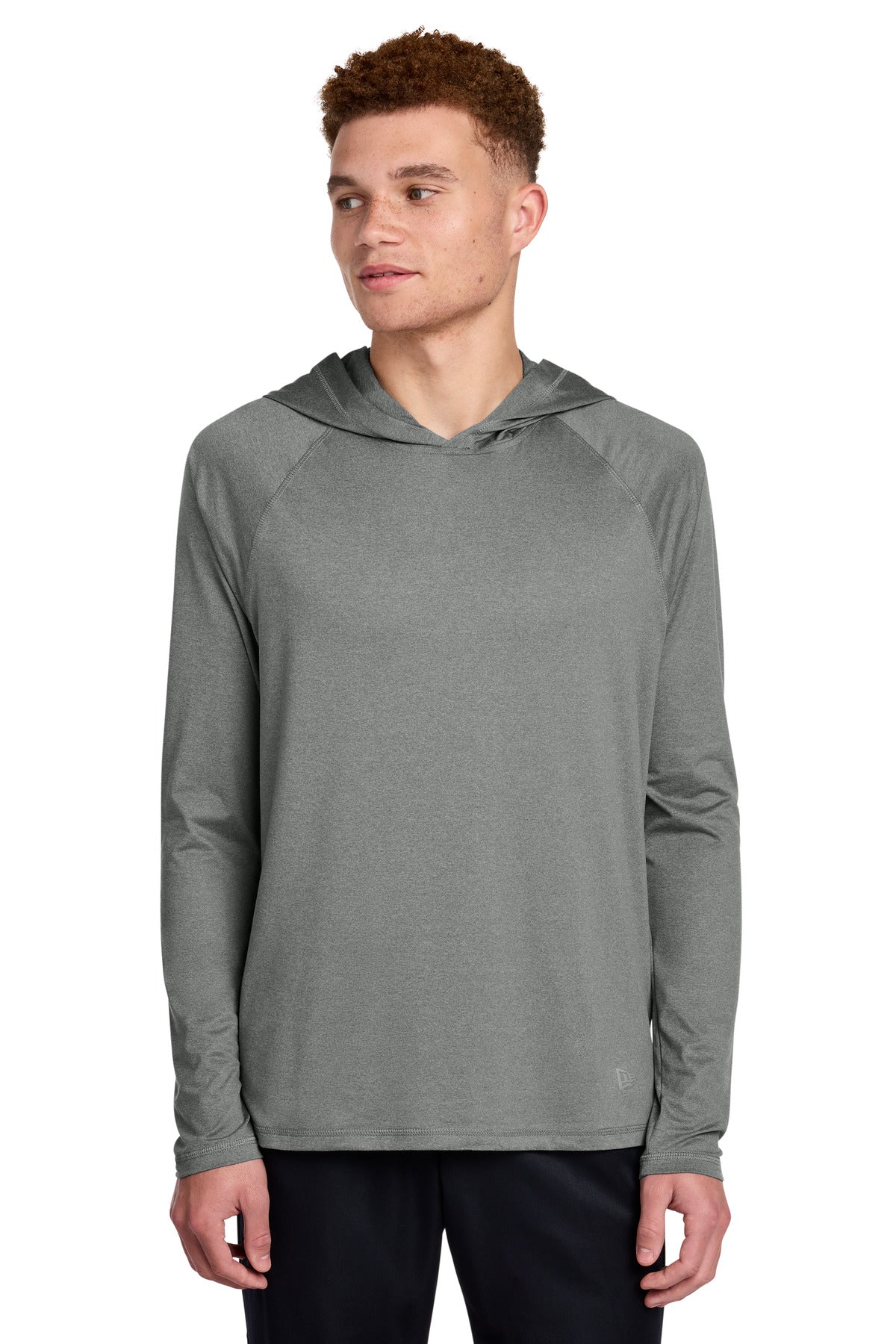 New Era Power Long Sleeve Hoodie NEA229 - Shadow Grey Heather - front