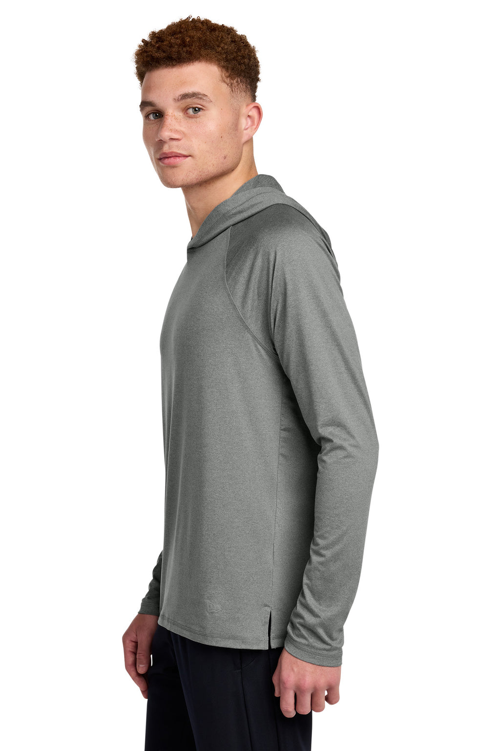 New Era Power Long Sleeve Hoodie NEA229 - Shadow Grey Heather - side
