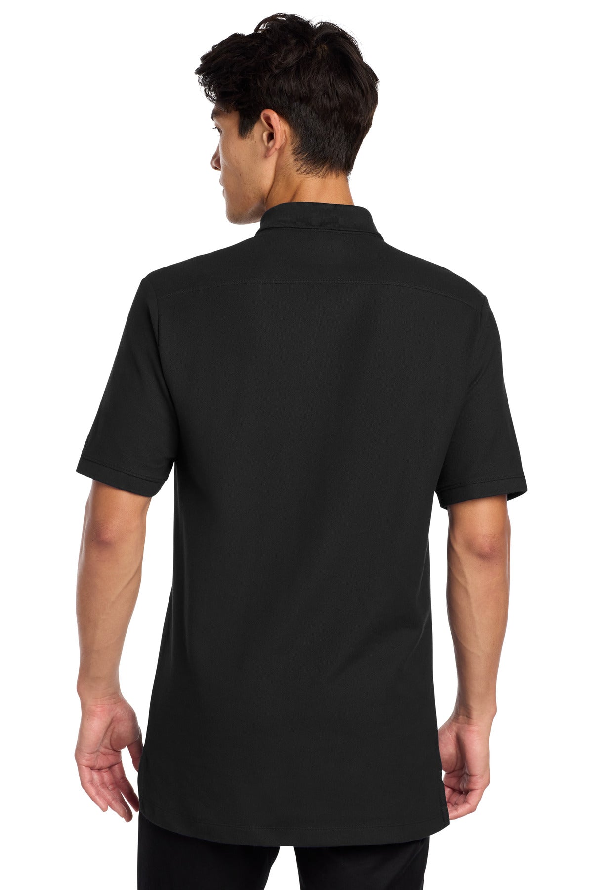 DISCONTINUED New Era Venue Home Plate Polo. NEA300 - Black - back