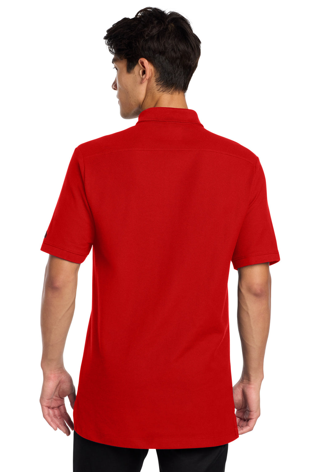 DISCONTINUED New Era Venue Home Plate Polo. NEA300 - Scarlet - back