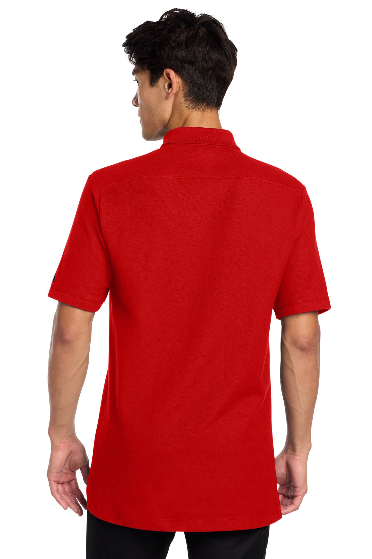 DISCONTINUED New Era Venue Home Plate Polo. NEA300 - Scarlet - back