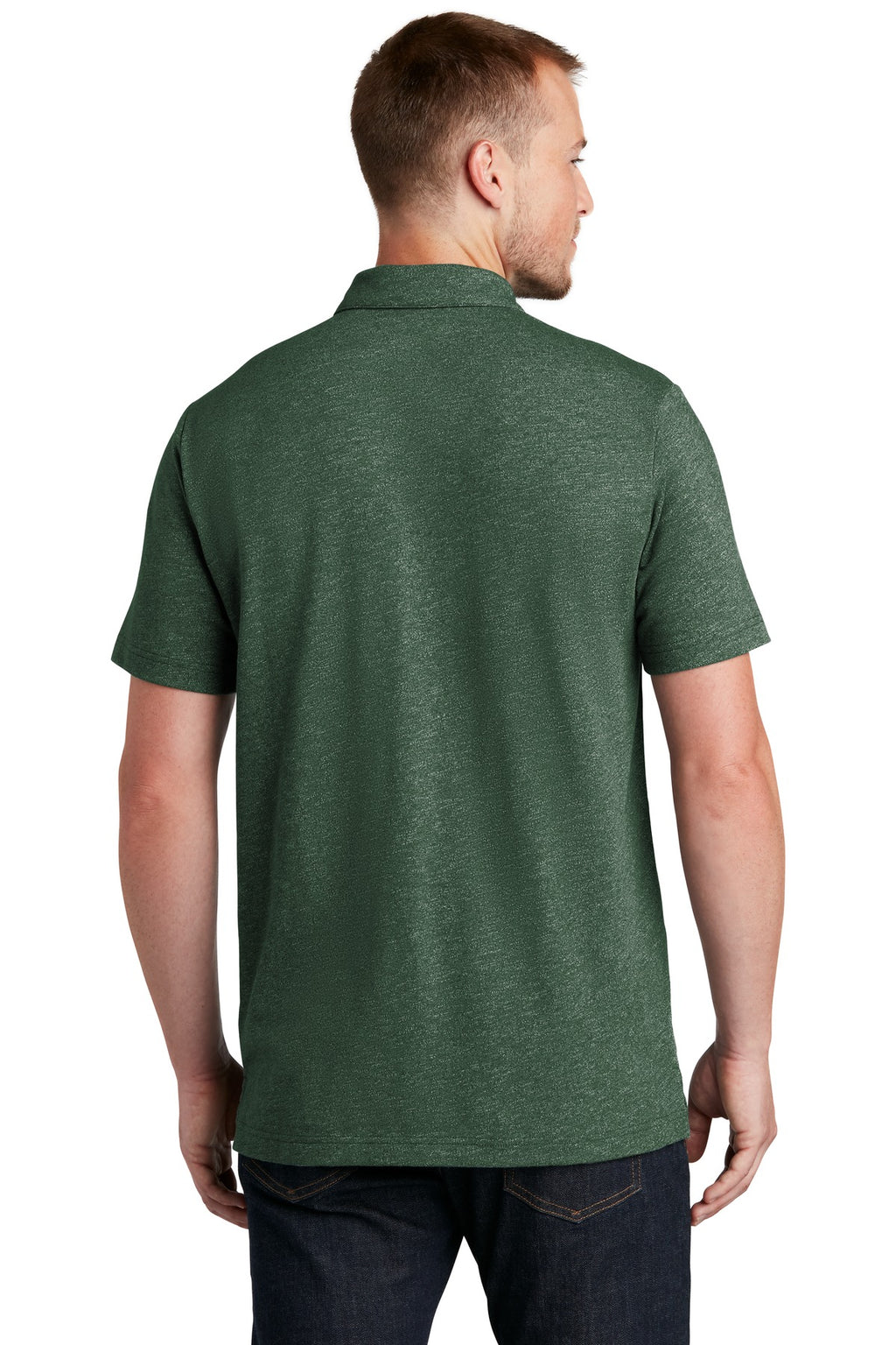 New Era Slub Twist Polo NEA301 - Dark Green Twist - back