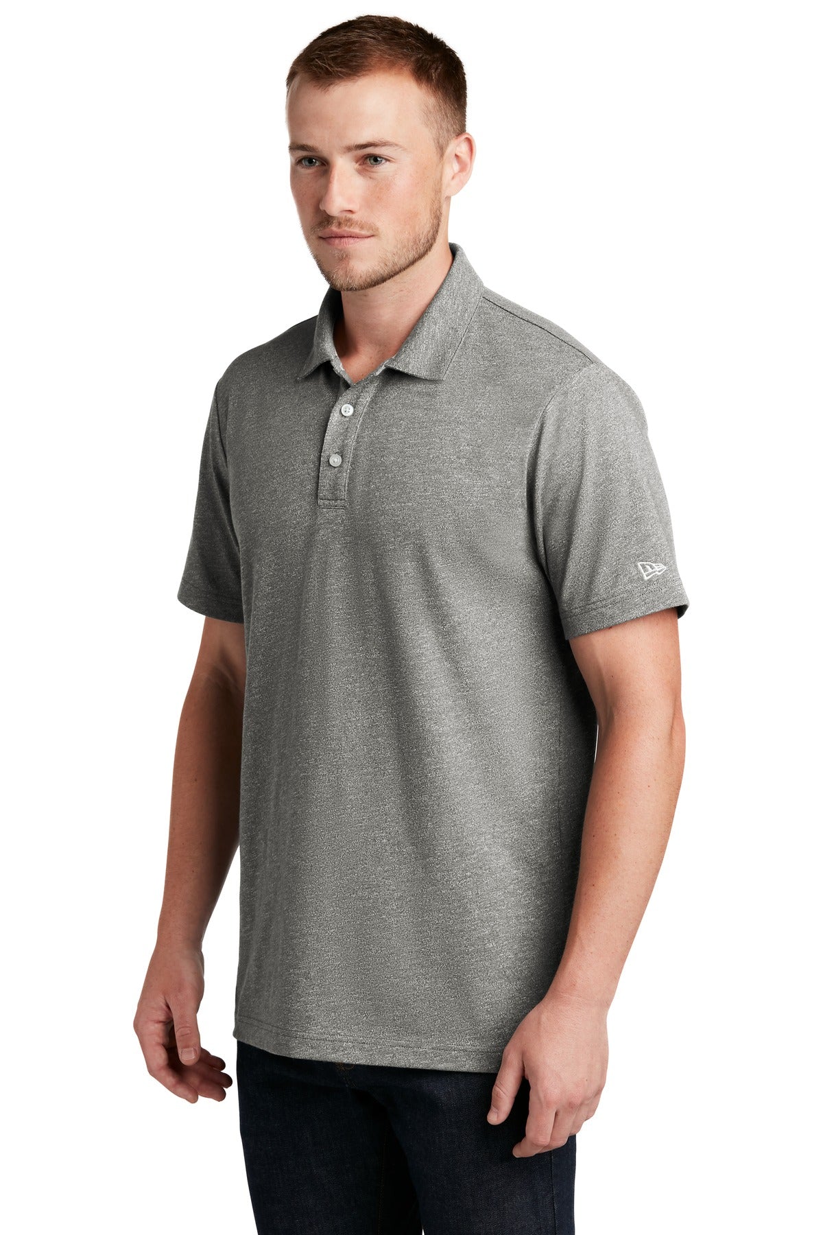 New Era Slub Twist Polo NEA301 - Shadow Grey Twist - three_q