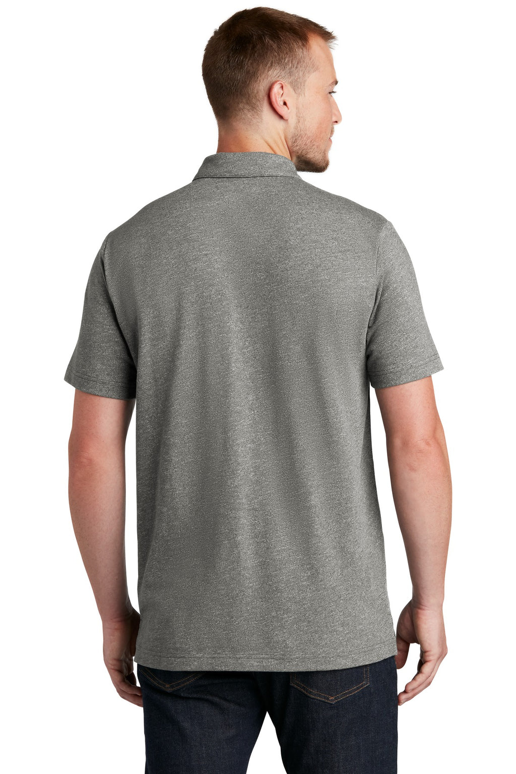New Era Slub Twist Polo NEA301 - Shadow Grey Twist - back