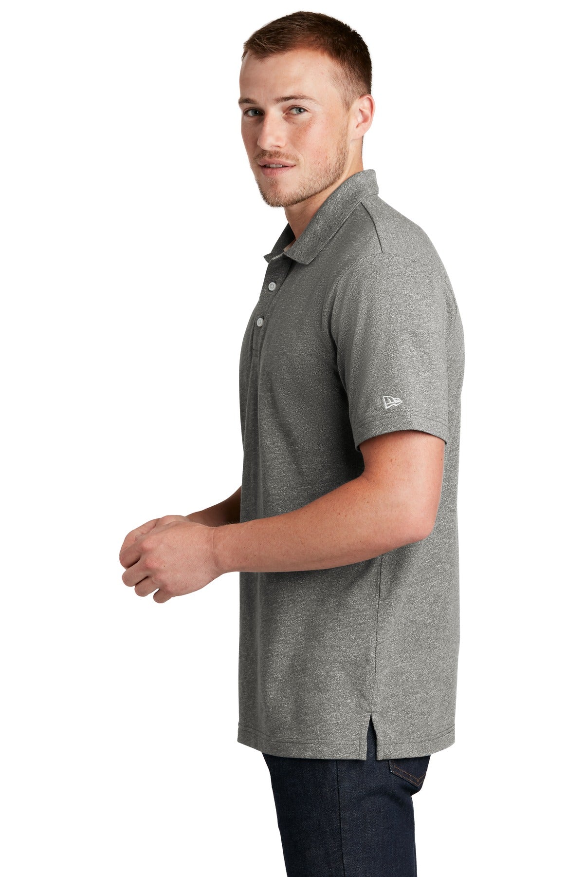 New Era Slub Twist Polo NEA301 - Shadow Grey Twist - side