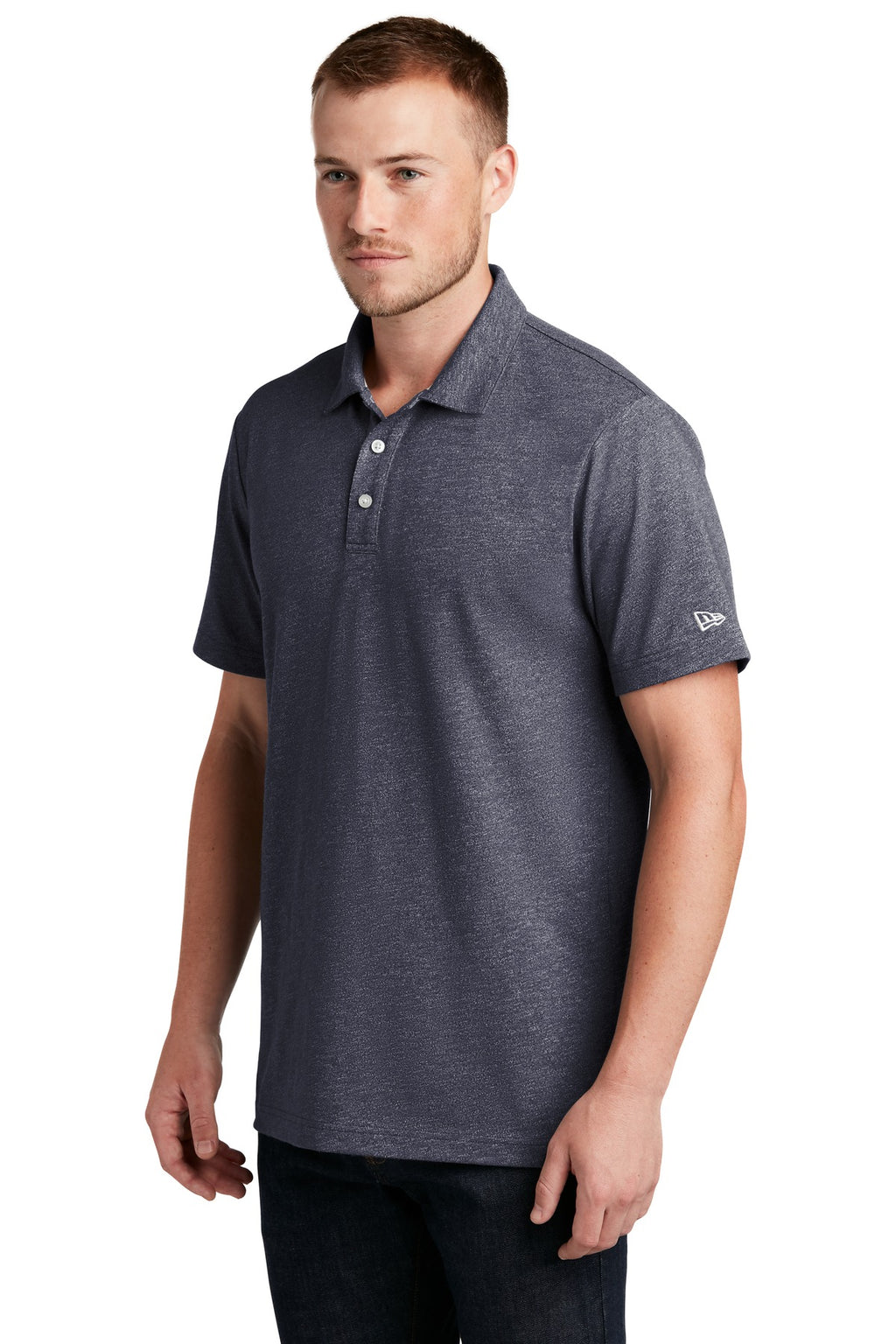 New Era Slub Twist Polo NEA301 - True Navy Twist - three_q