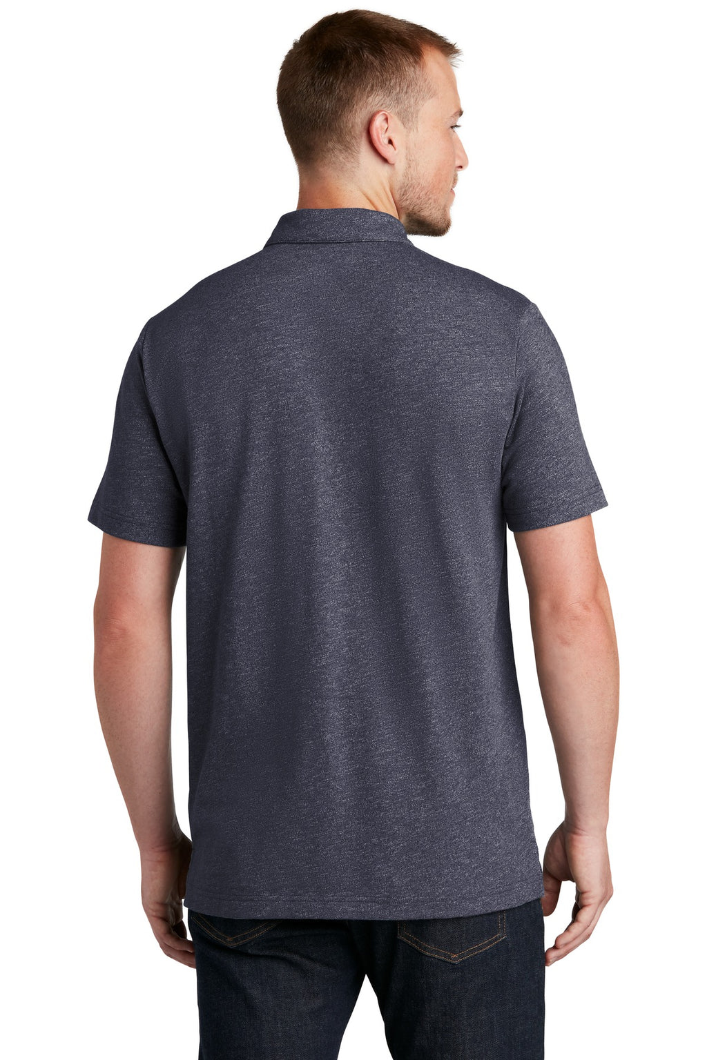 New Era Slub Twist Polo NEA301 - True Navy Twist - back