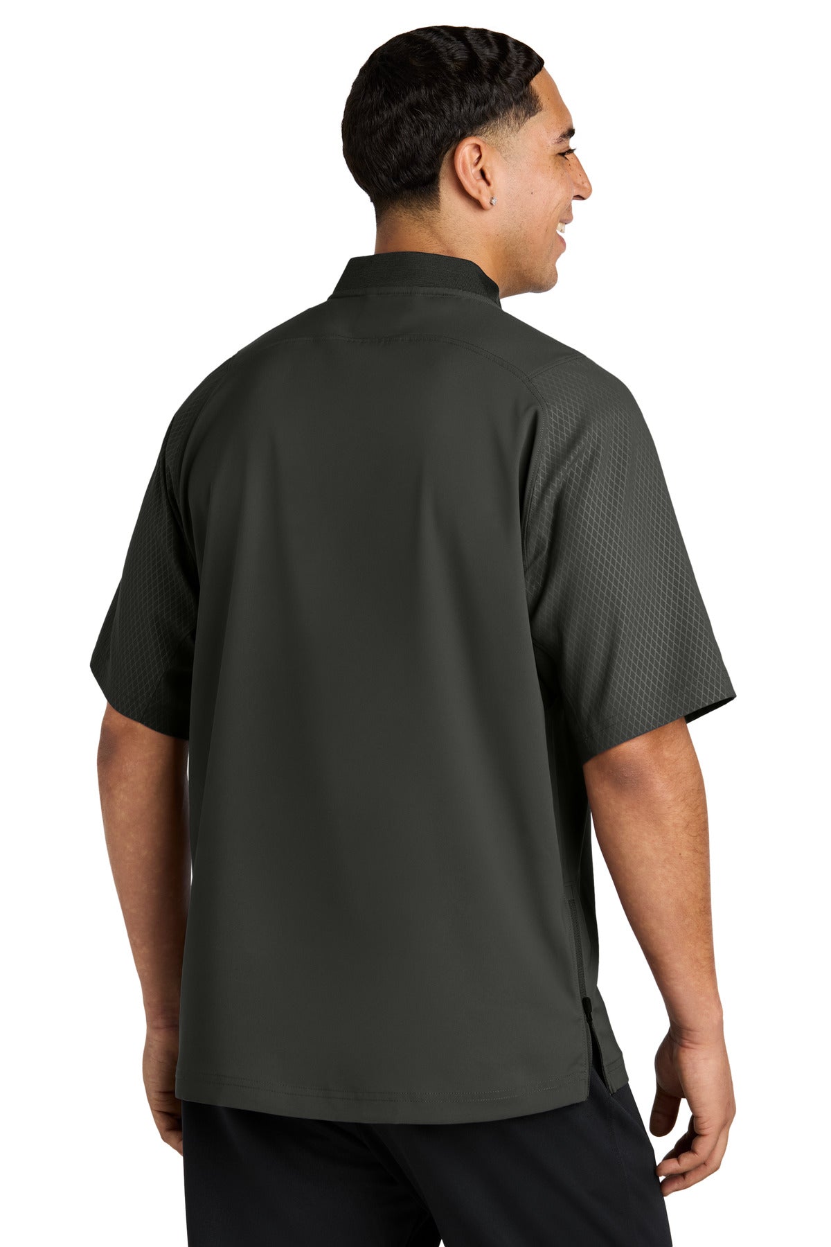 New Era Cage Short Sleeve 1/4-Zip Jacket. NEA600 - Black - back