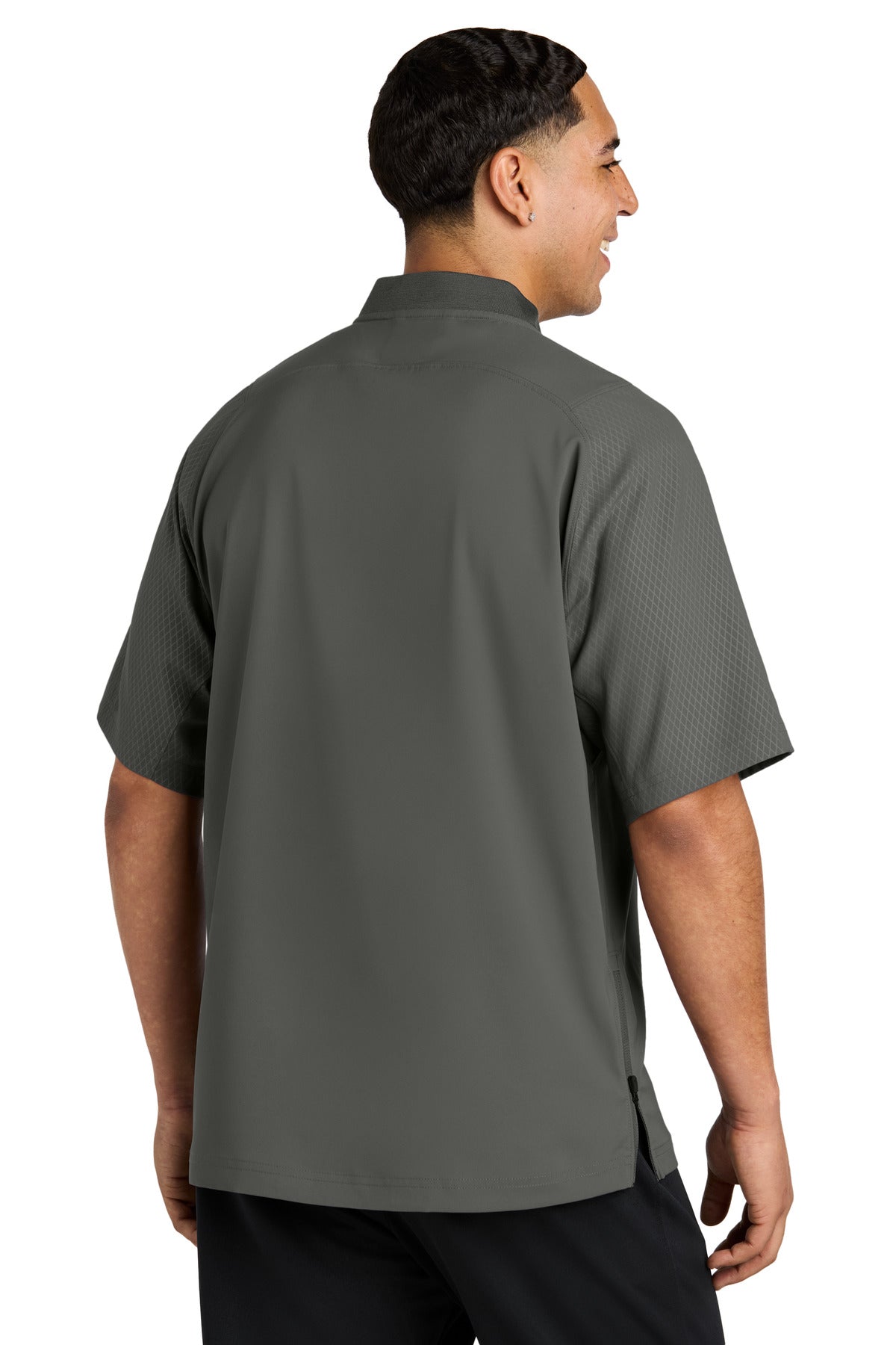 New Era Cage Short Sleeve 1/4-Zip Jacket. NEA600 - Graphite - back