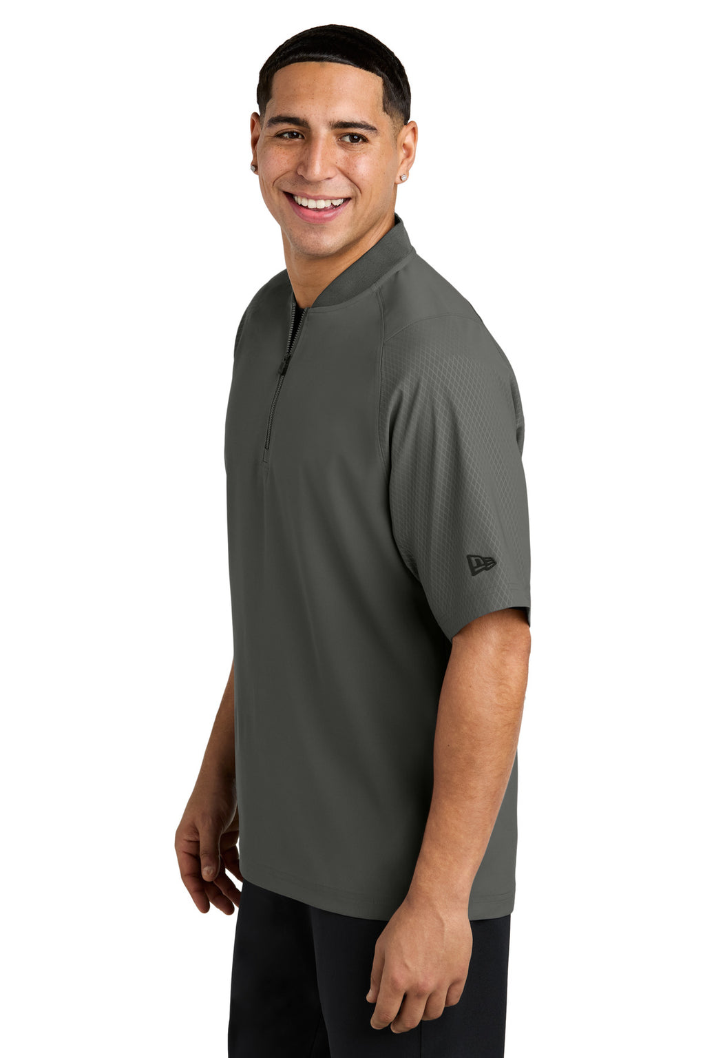 New Era Cage Short Sleeve 1/4-Zip Jacket. NEA600 - Graphite - side