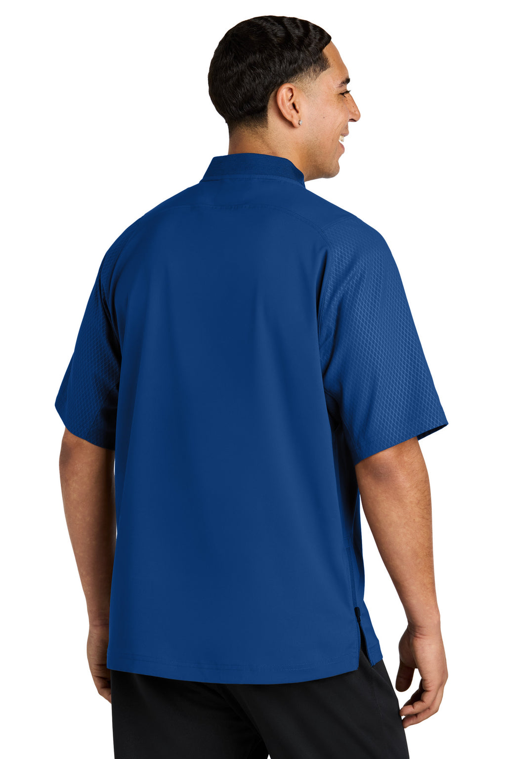 New Era Cage Short Sleeve 1/4-Zip Jacket. NEA600 - Royal - back