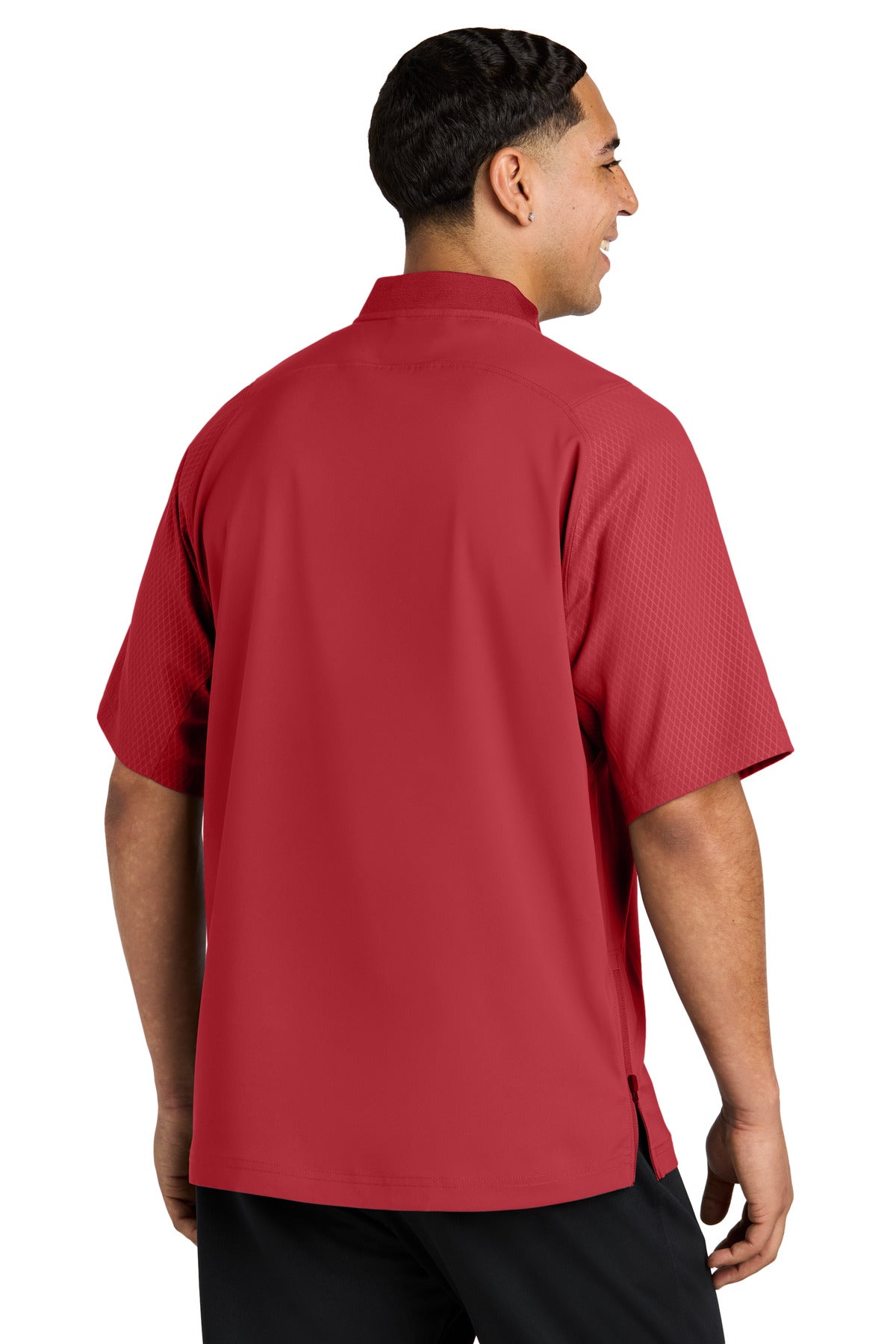 New Era Cage Short Sleeve 1/4-Zip Jacket. NEA600 - Scarlet - back