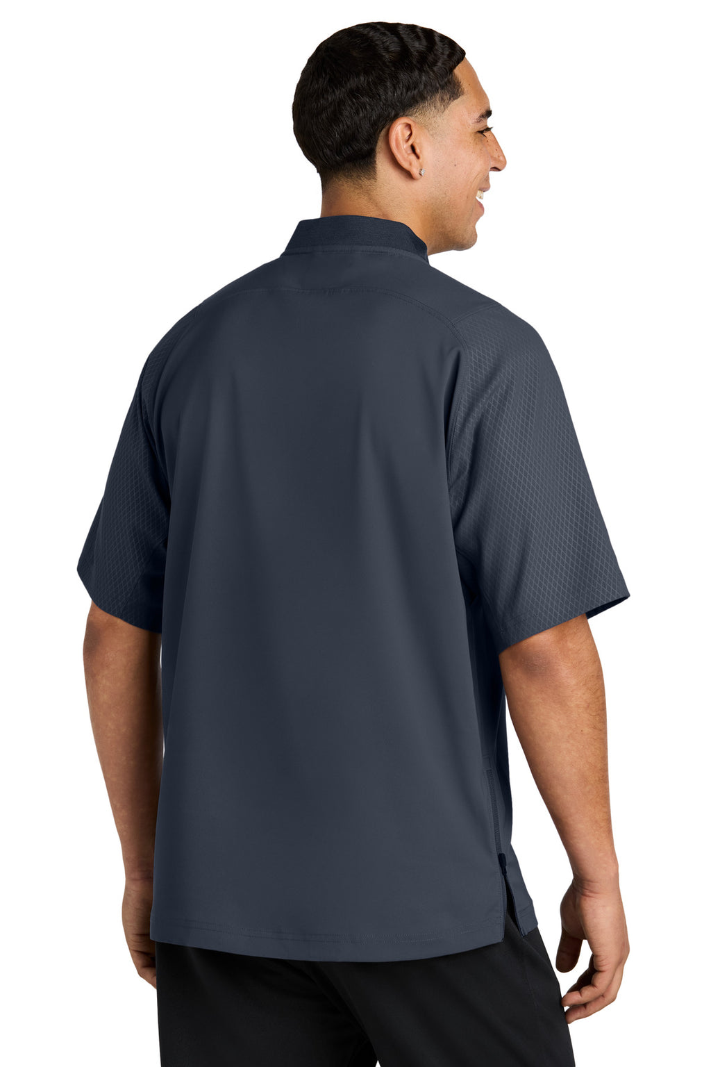 New Era Cage Short Sleeve 1/4-Zip Jacket. NEA600 - True Navy - back